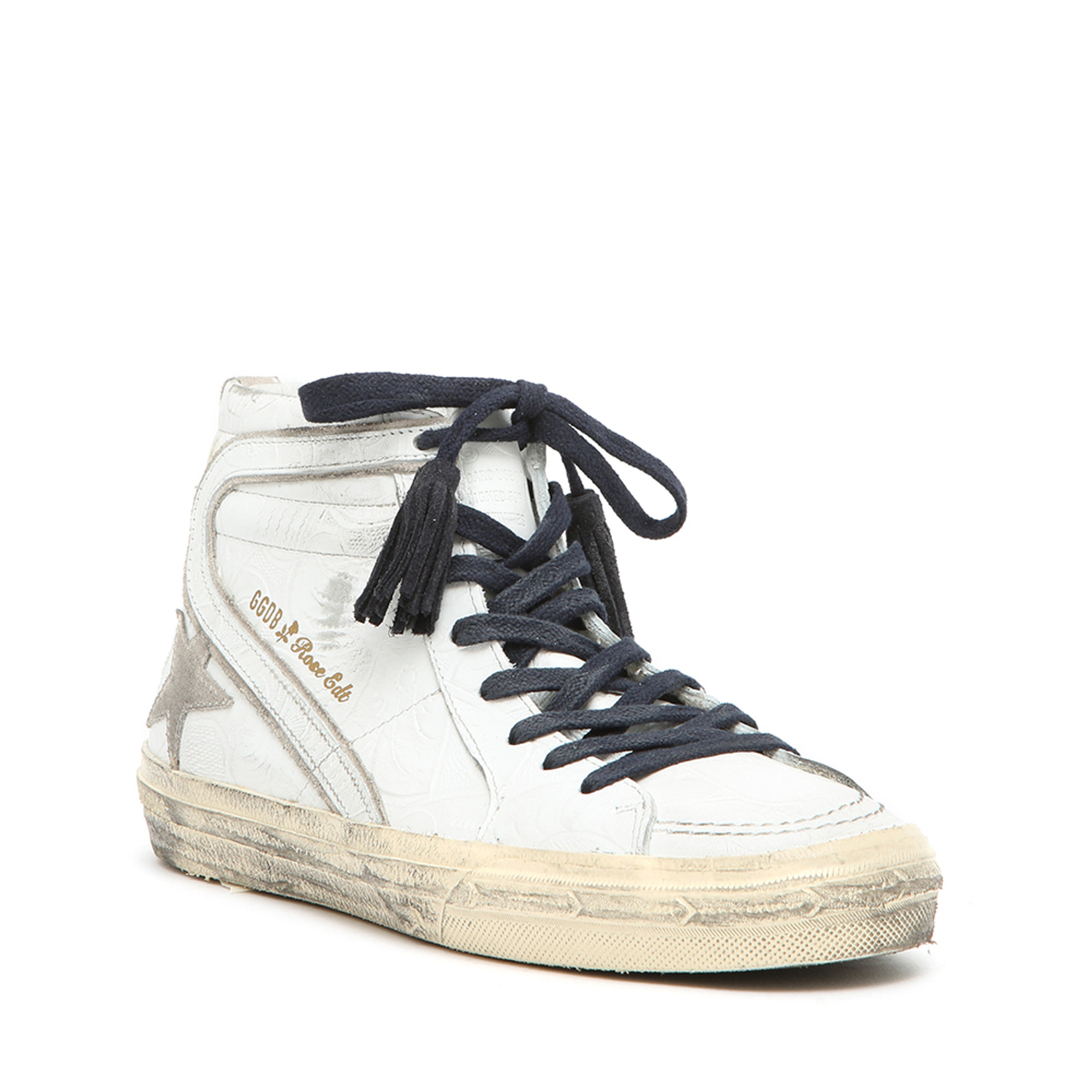 Sneakers "Mid Star" da uomo bianche effetto damascato GOLDEN GOOSE vista0