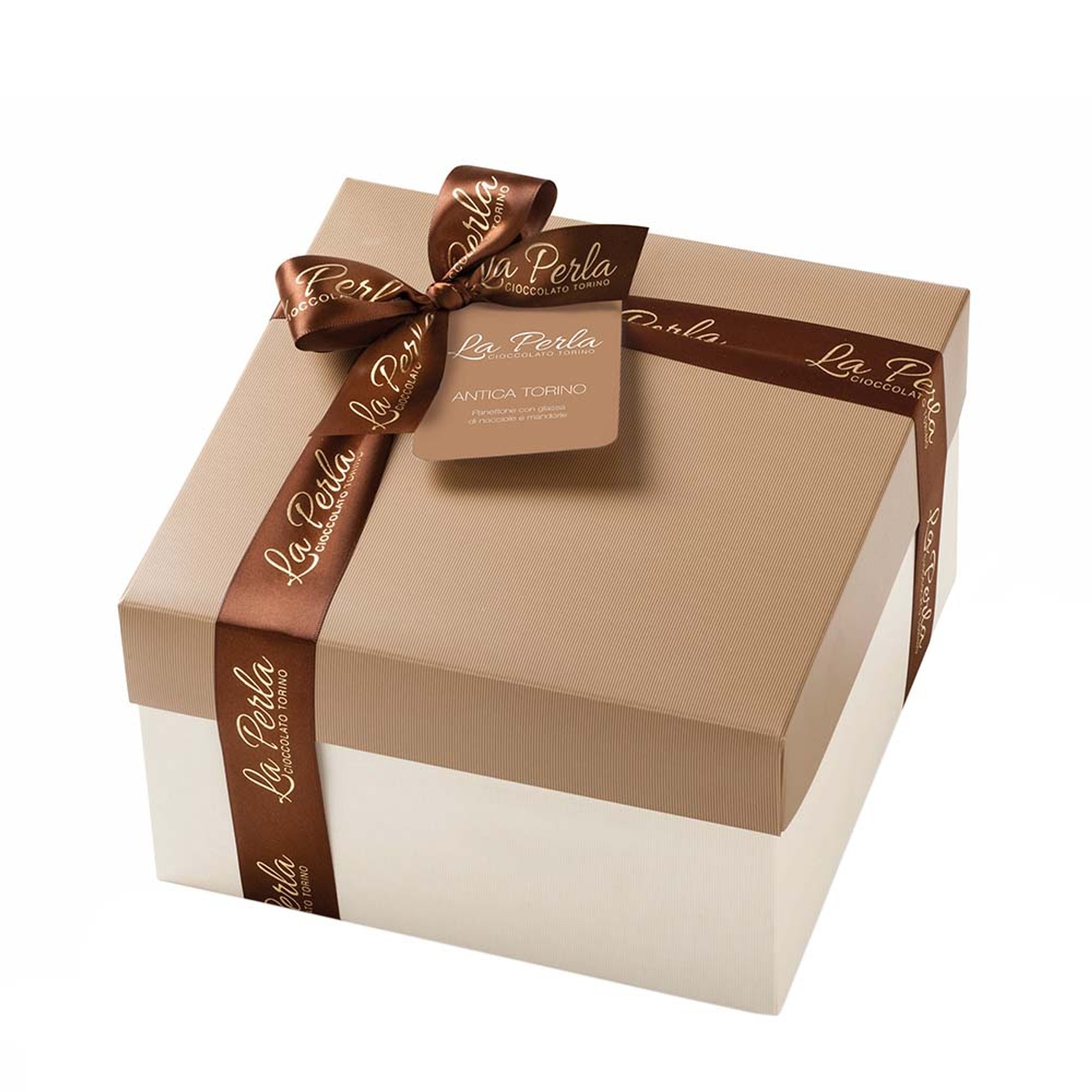 6 panettone: 2 «La perla de pistacho» - 2 «El moro de Alba» - 2 «Turín antiguo» La Perla di Torino vista1