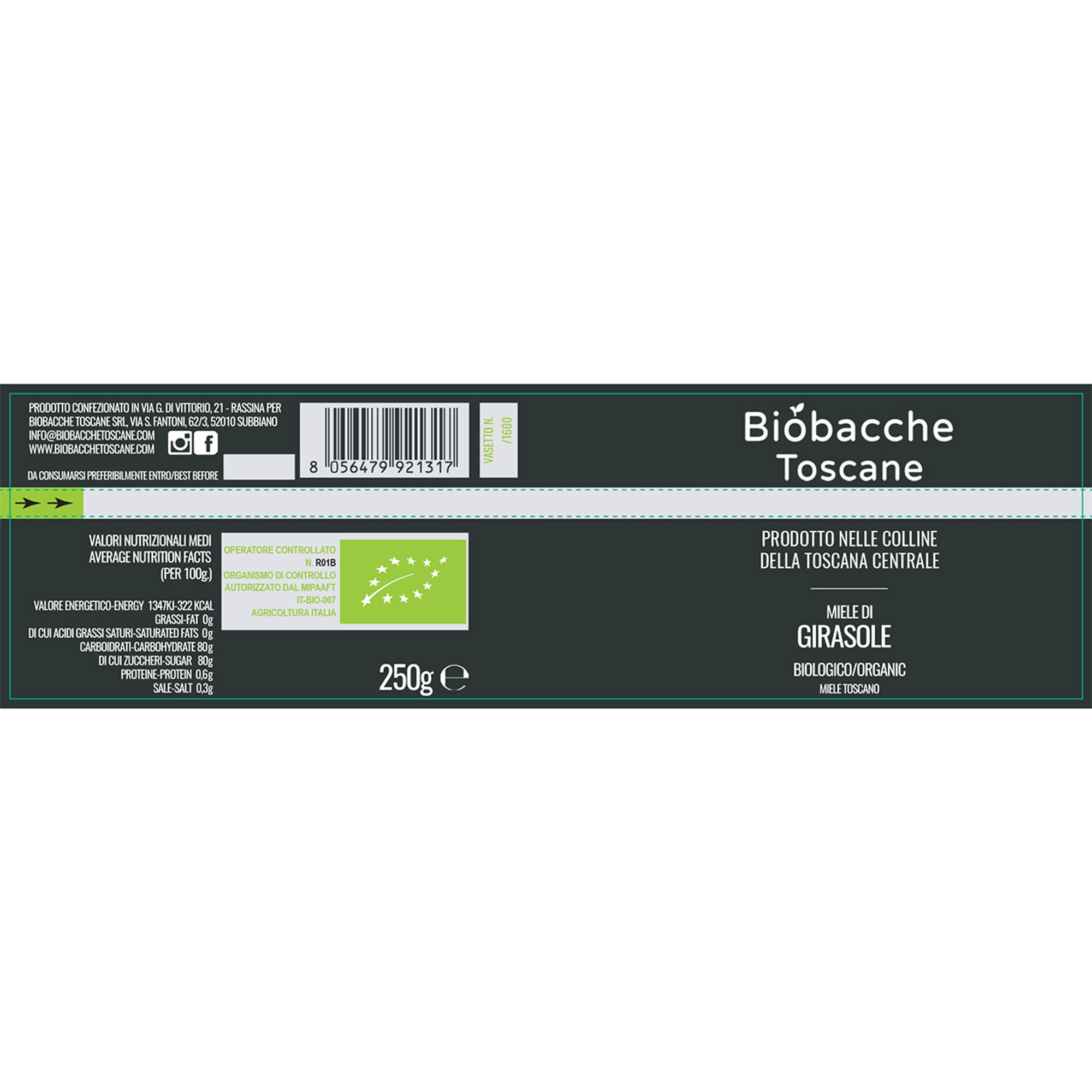 Lot de 3 - Miel de Tournesol 250 g Biobacche Toscane vista1