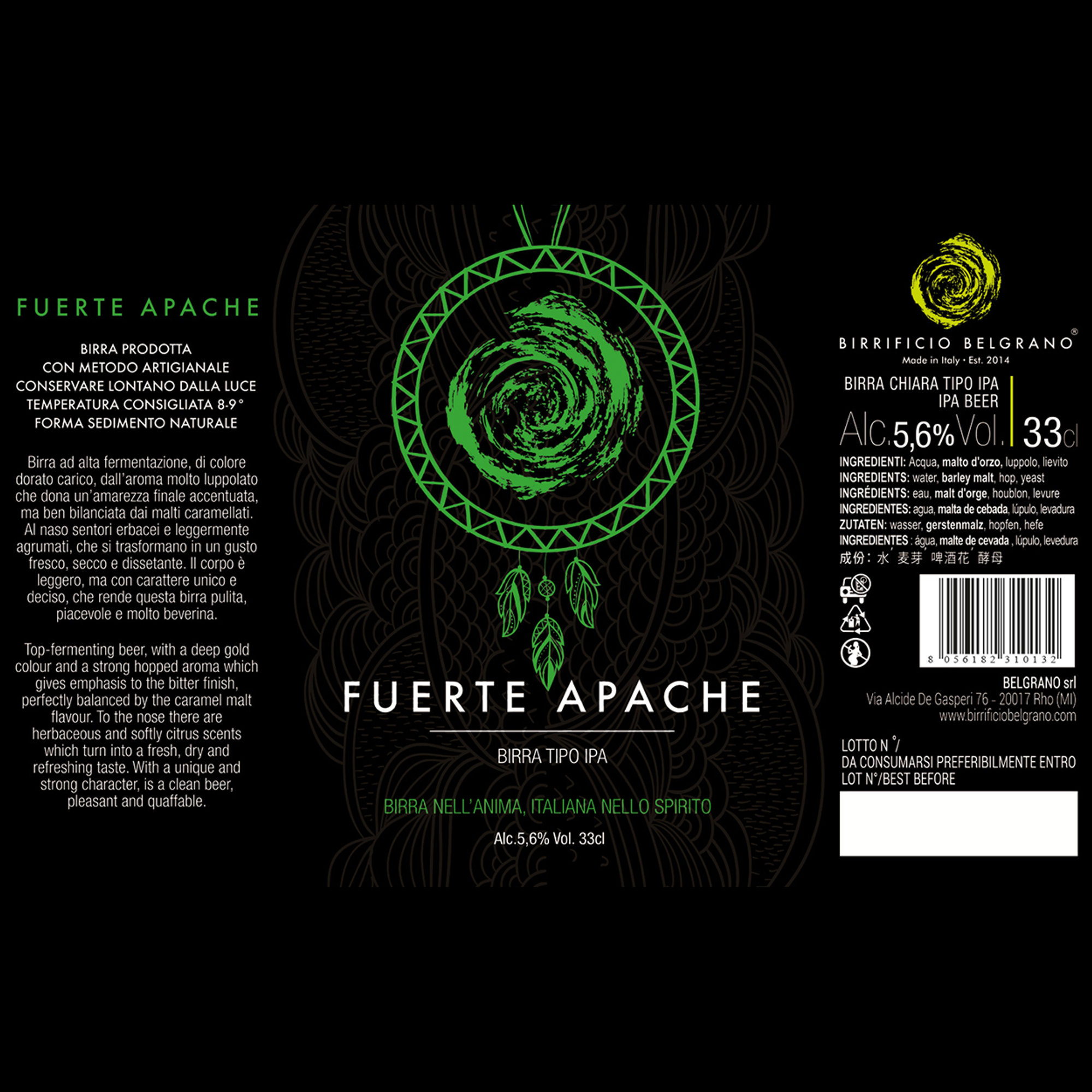 24 bottiglie 33cl - Birra IPA "Fuerte Apache" Birrificio Belgrano vista2