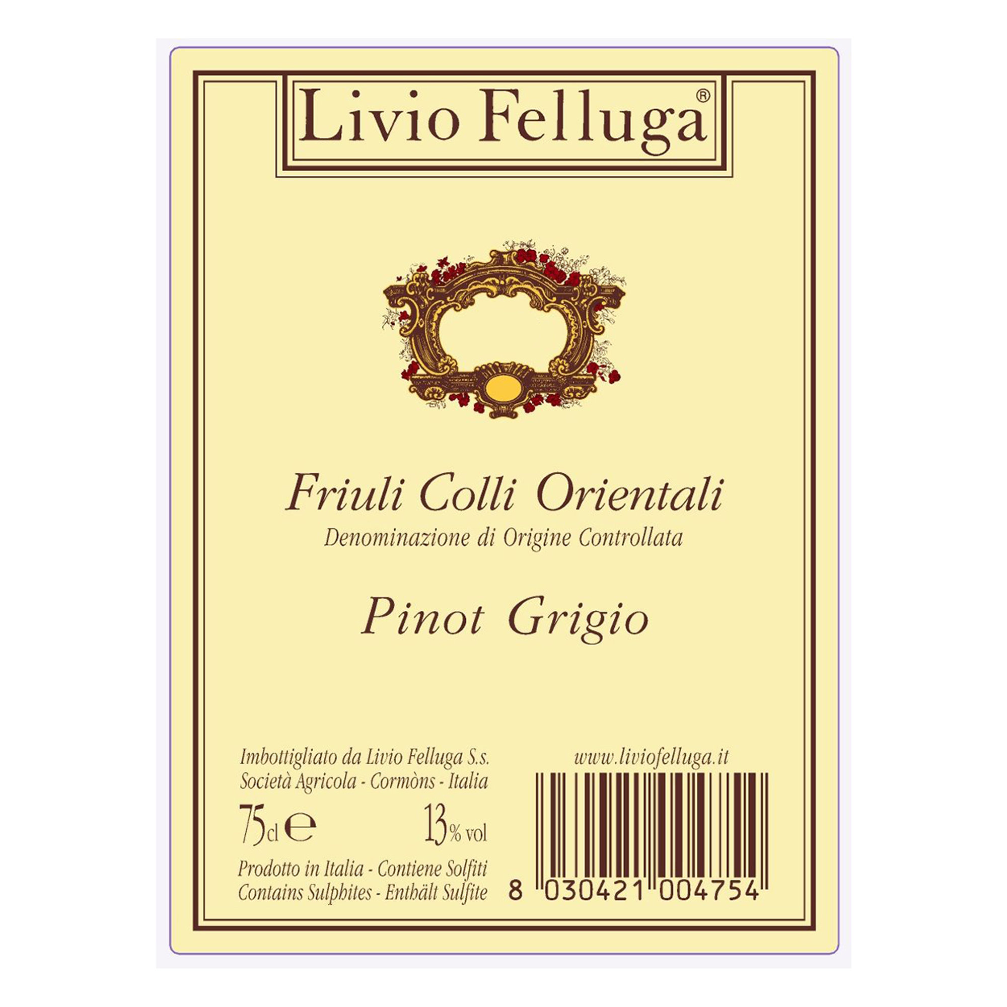 1 bottiglia - Pinot Grigio DOC 2021 Livio Felluga vista1