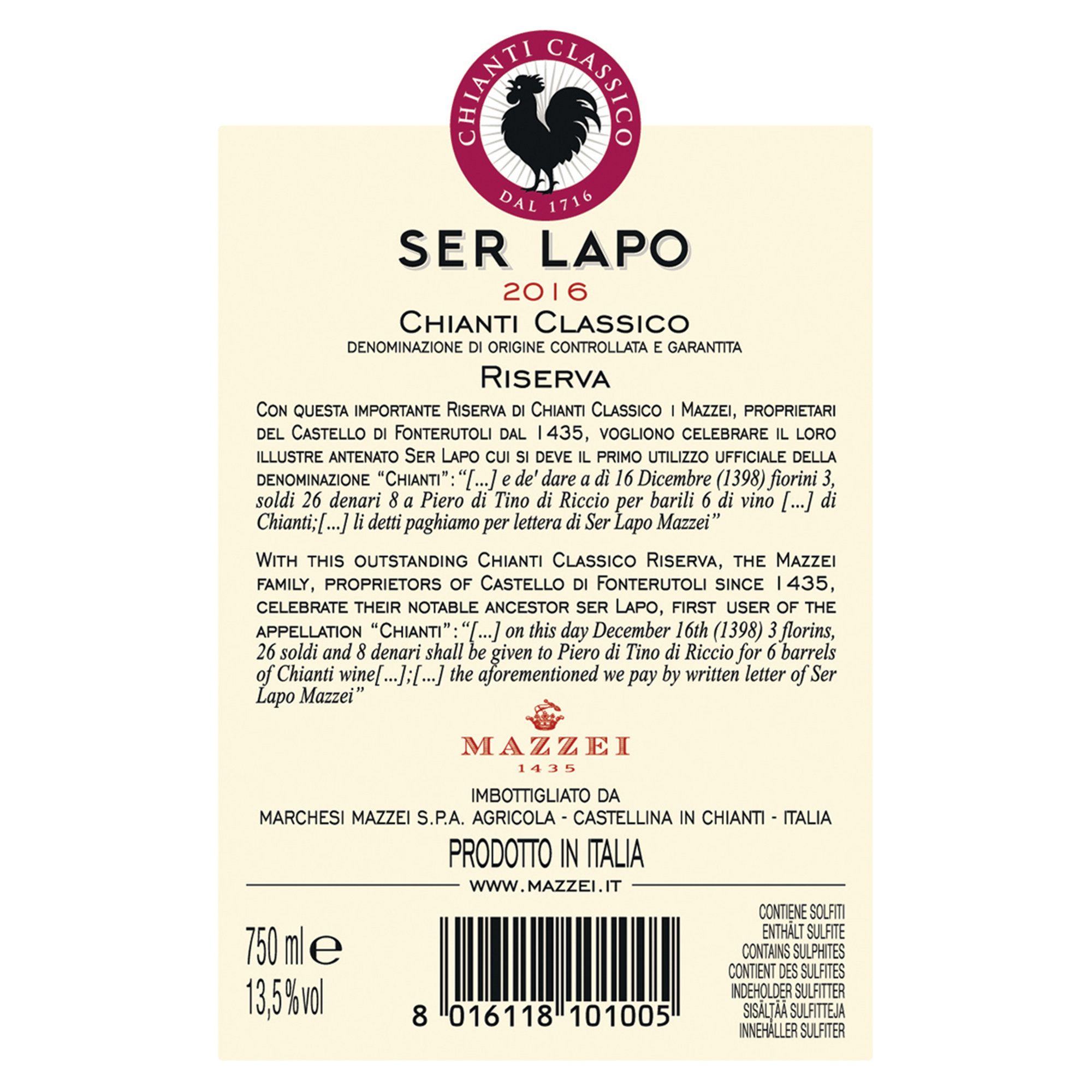 1 Flasche - Chianti Classico "Ser Lapo Riserva" DOCG 2018 Mazzei vista1