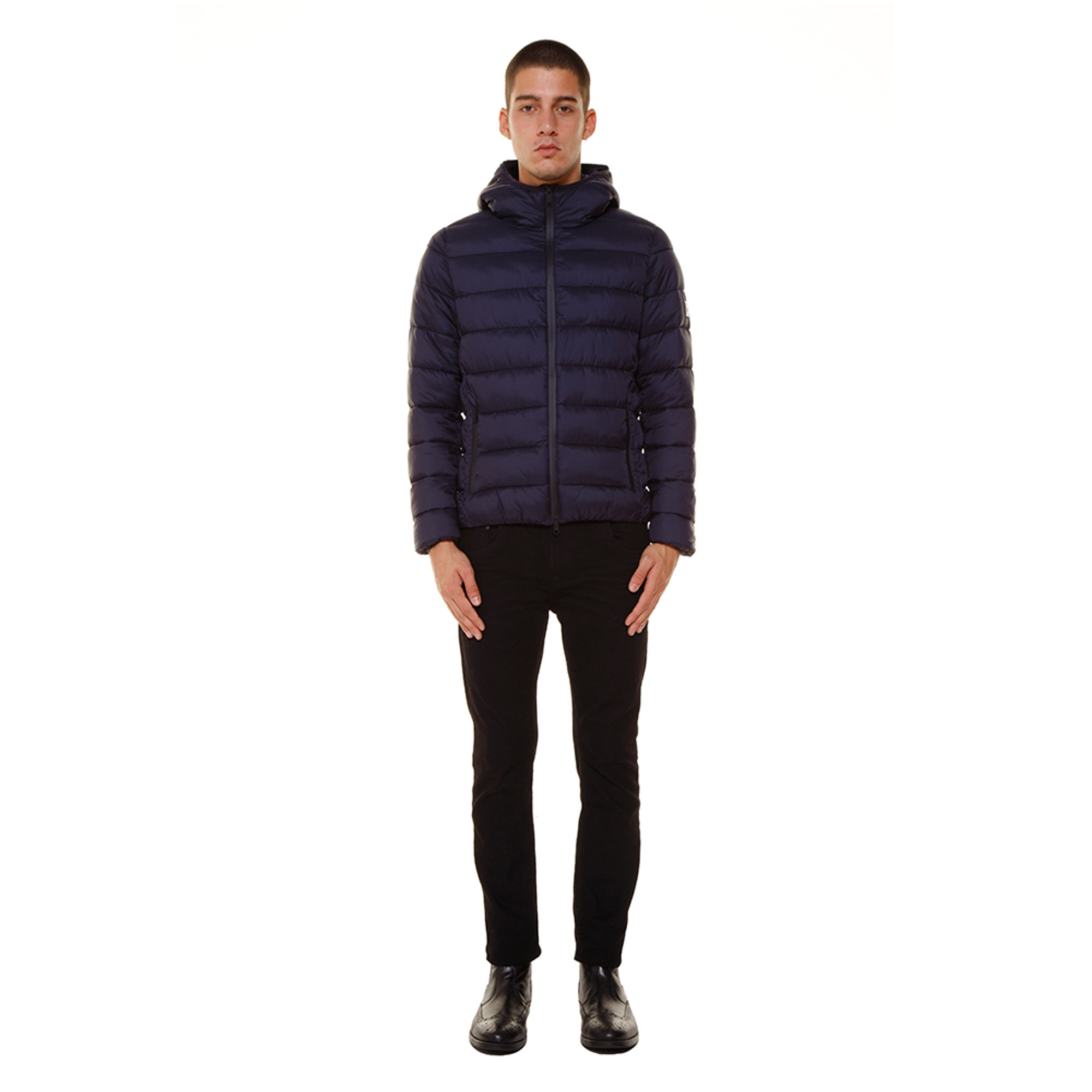 Piumino Refrigue trapuntato blu navy Refrigue vista3