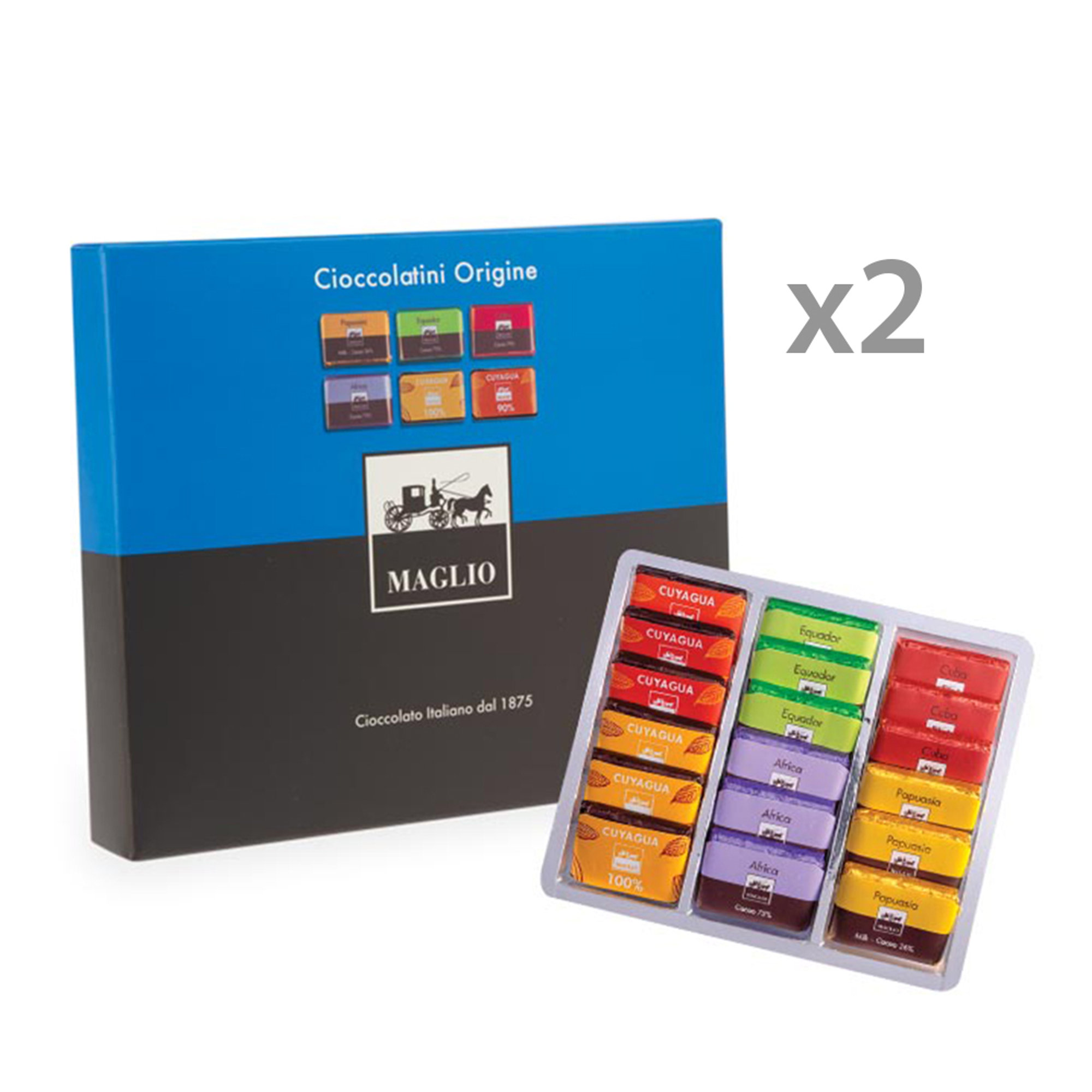 2 scatole - Cioccolatini Origine assortiti 110 gr Maglio Arte Dolciaria vista0