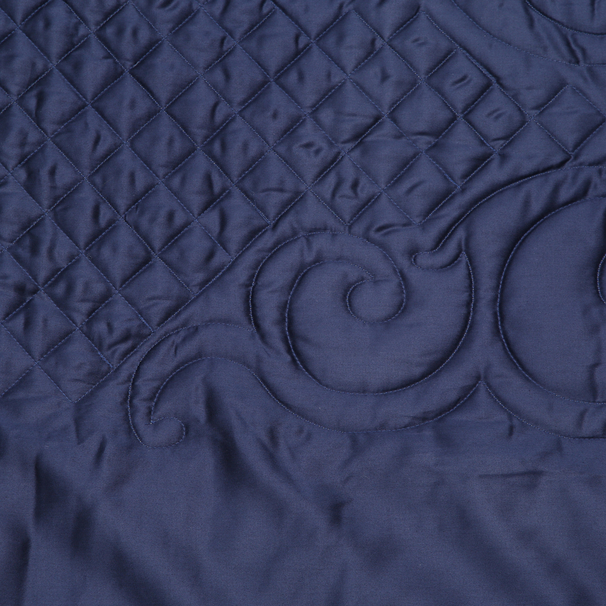 Plaid trapunté Liberty en satin bleu nuit Seduzione animalier vista1