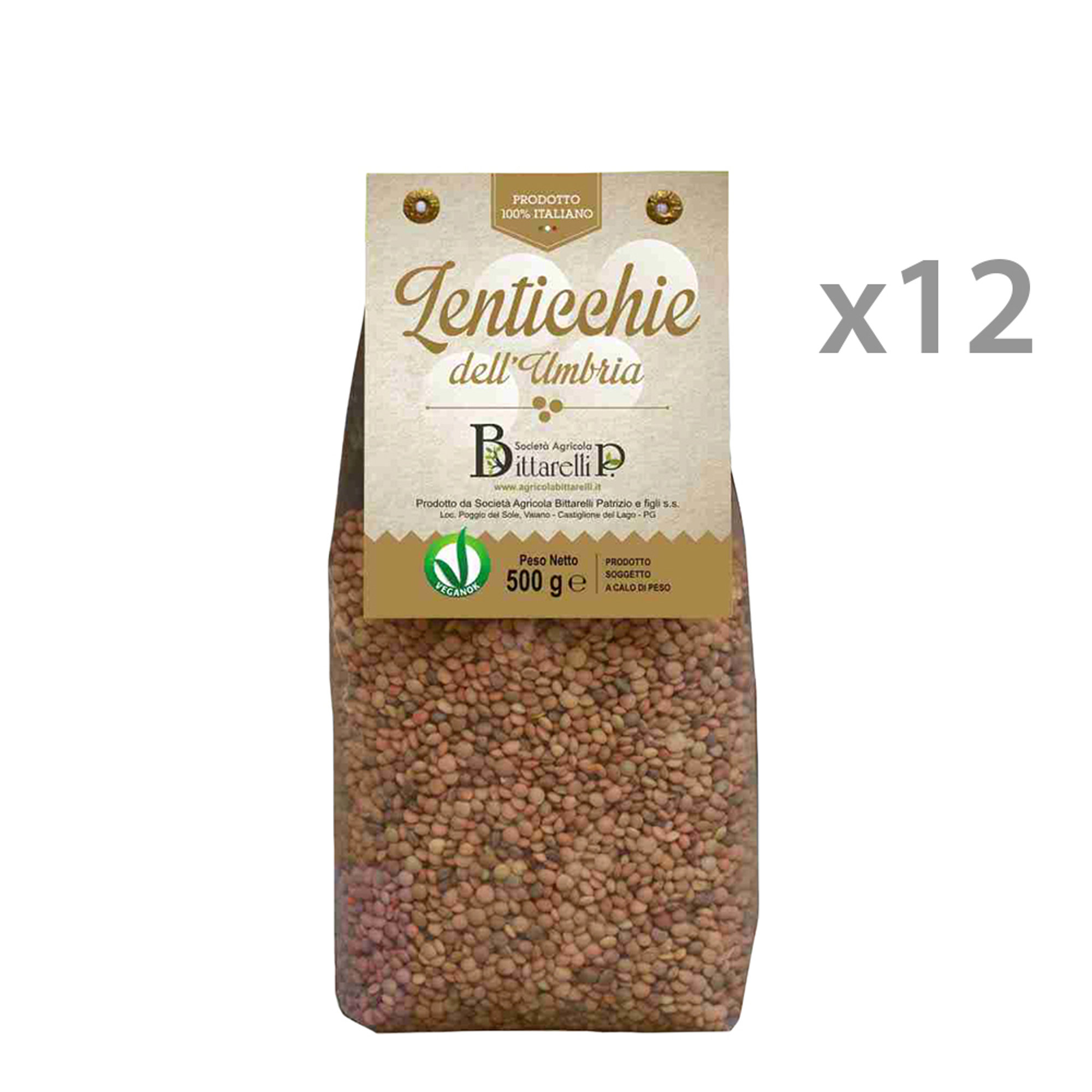 12 confezioni - Lenticchie dell'Umbria 500 gr Bittarelli vista0