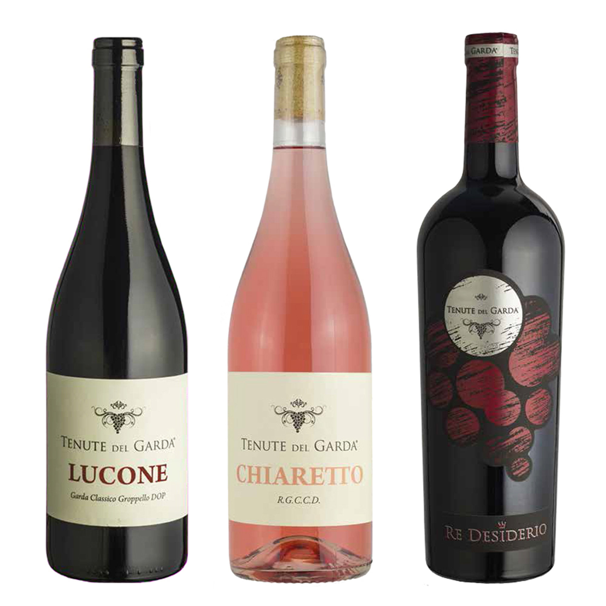 3 bottiglie miste: Lucone - Chiaretto - Re Desiderio Tenute del Garda vista0
