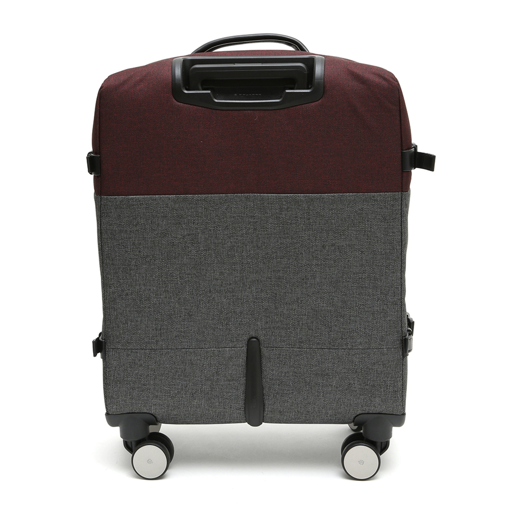 Trolley a quattro ruote piroettanti bordeaux e grigio Piquadro vista4
