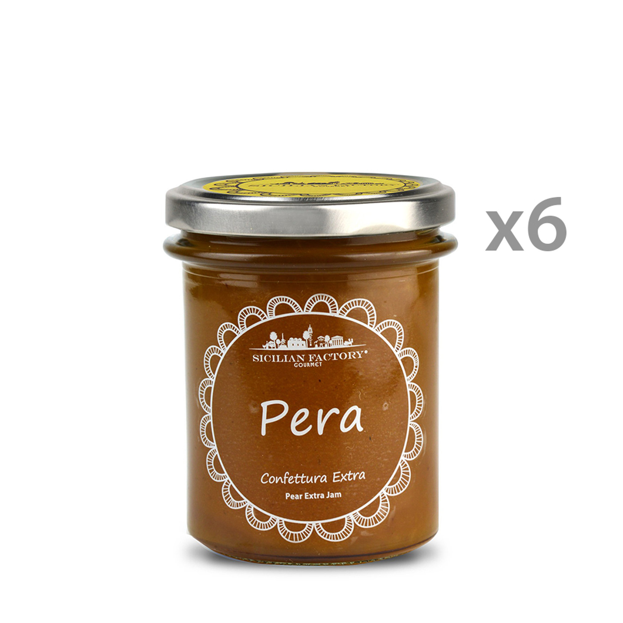 6 pots - Confiture de Poires - 6x240 g Sicilian Factory vista0