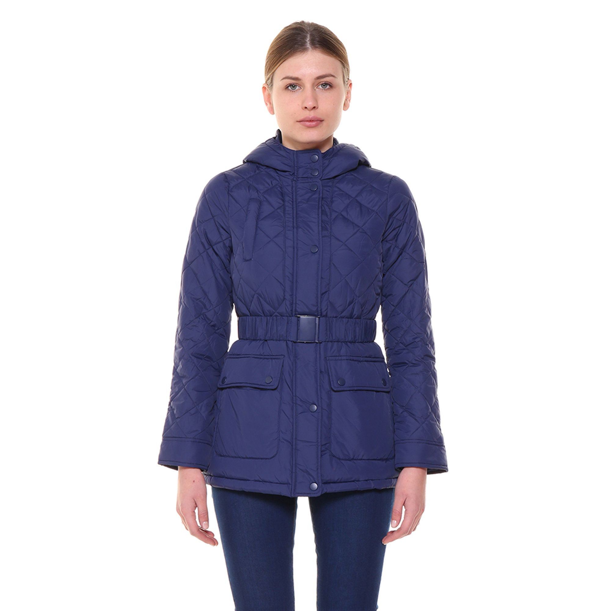Piumino con cappuccio blu Silvian Heach  vista0
