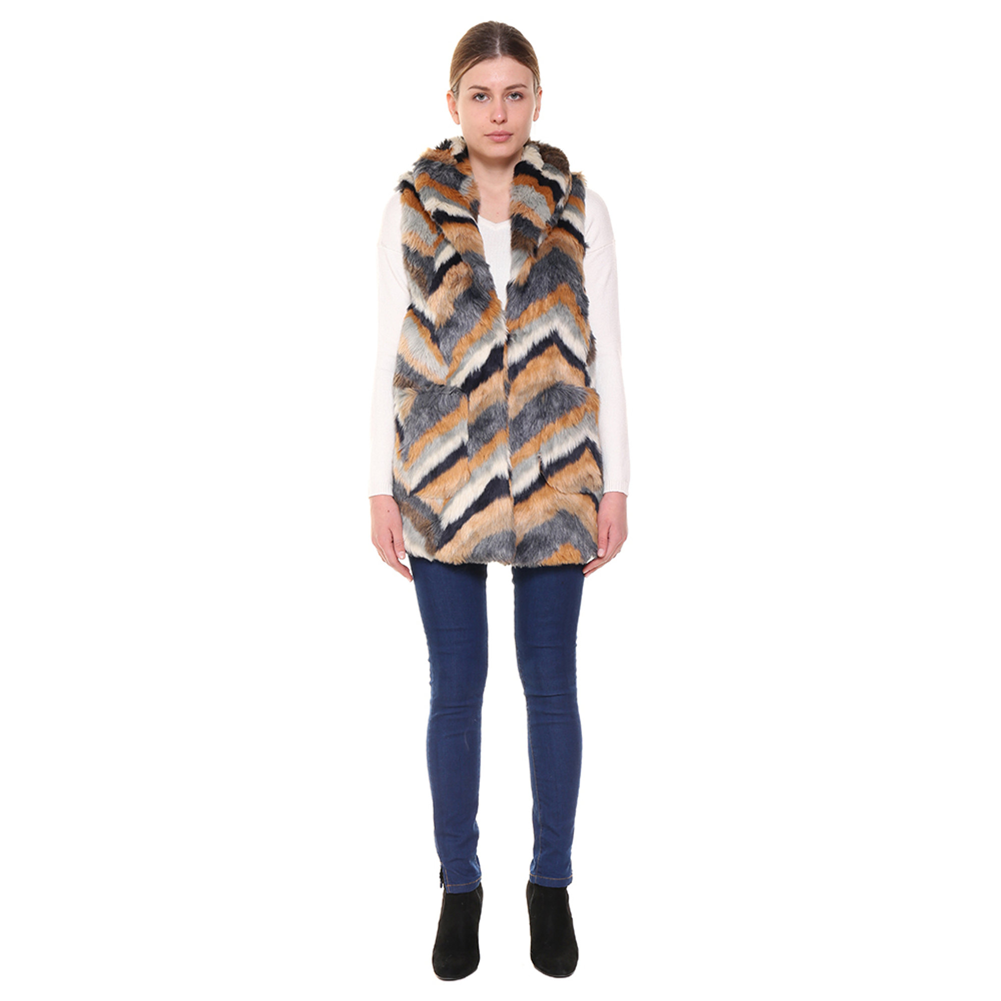 Gilet in eco pelliccia multicolor Silvian Heach  vista1