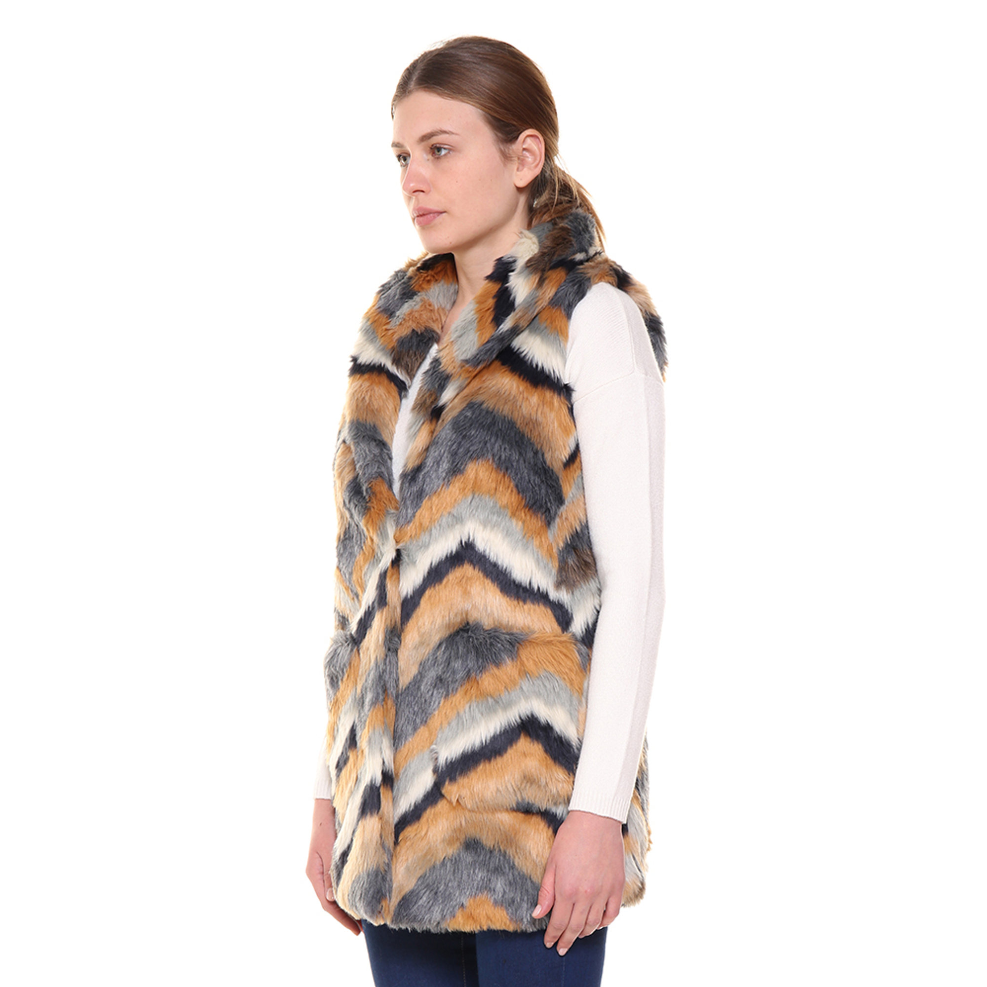 Gilet in eco pelliccia multicolor Silvian Heach  vista2