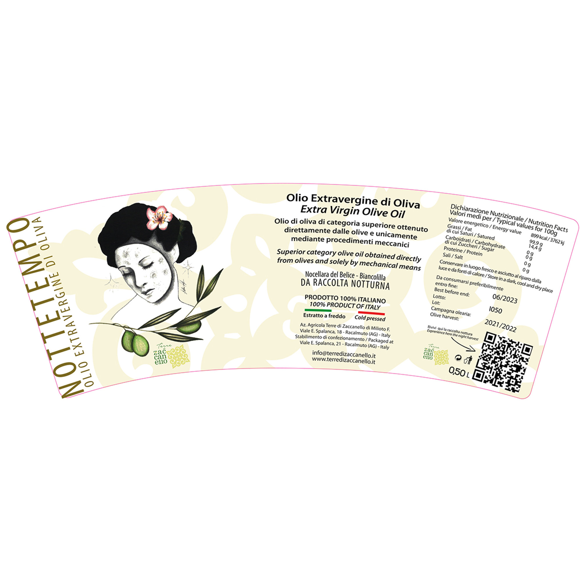 1 bottiglia - Olio EVO blend NotteTempo 500 ml - Confezione in legno di Betulla Terre di Zaccanello vista3
