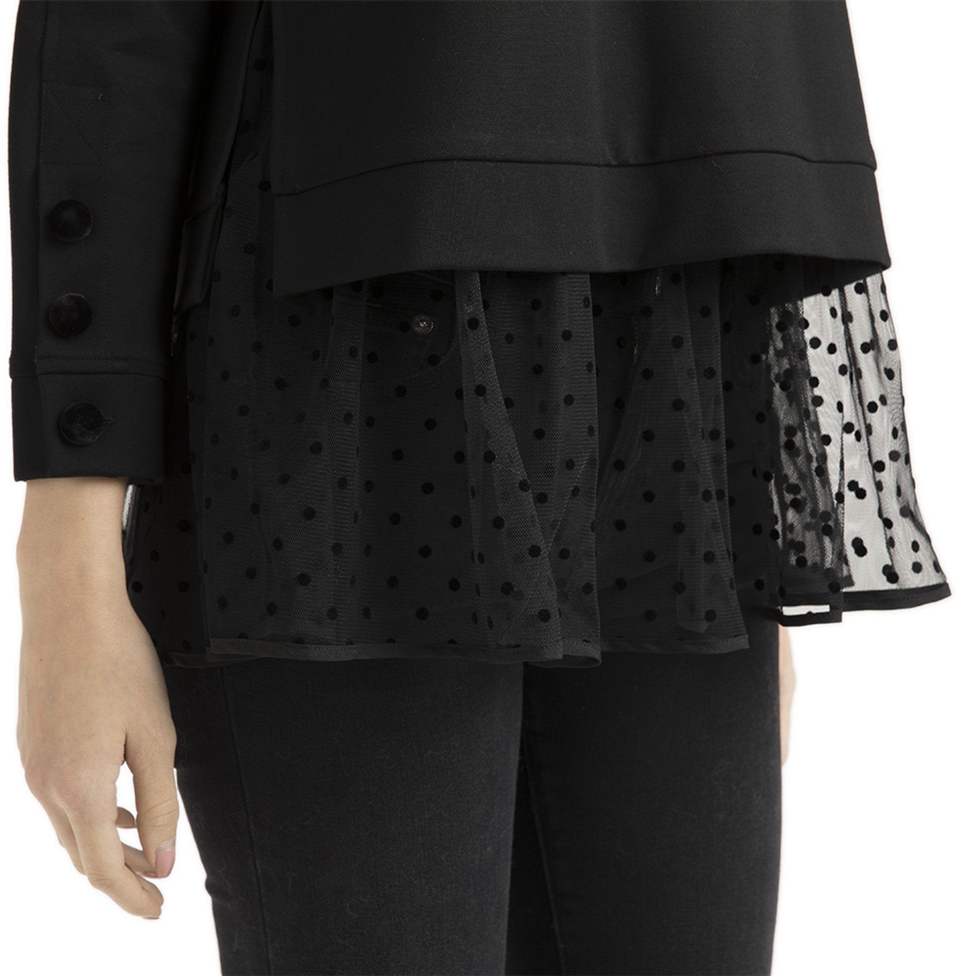Blusa con top in tulle nero Twinset vista5