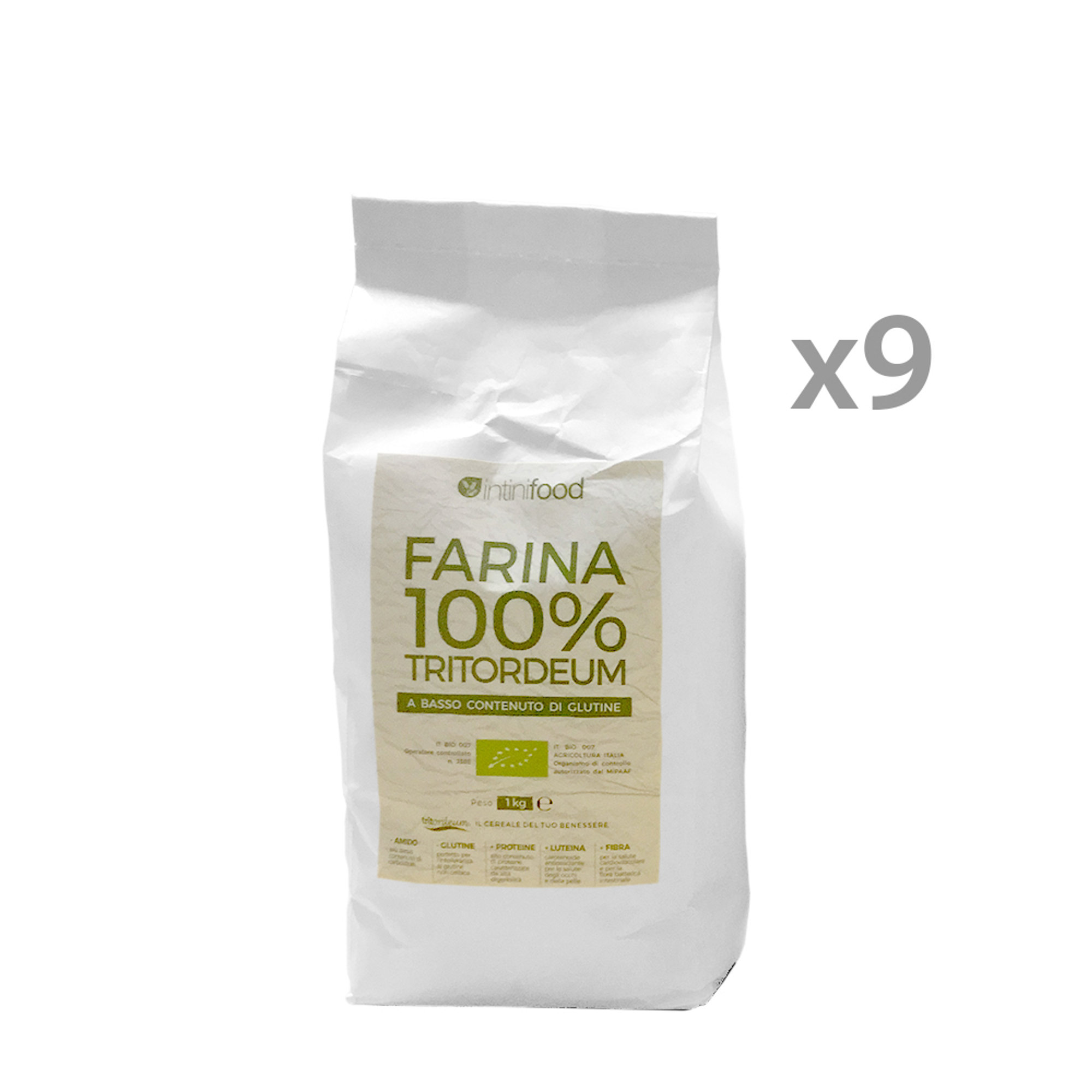 9 paquets - Farine de Tritordeum 1 kg Intini Food vista0