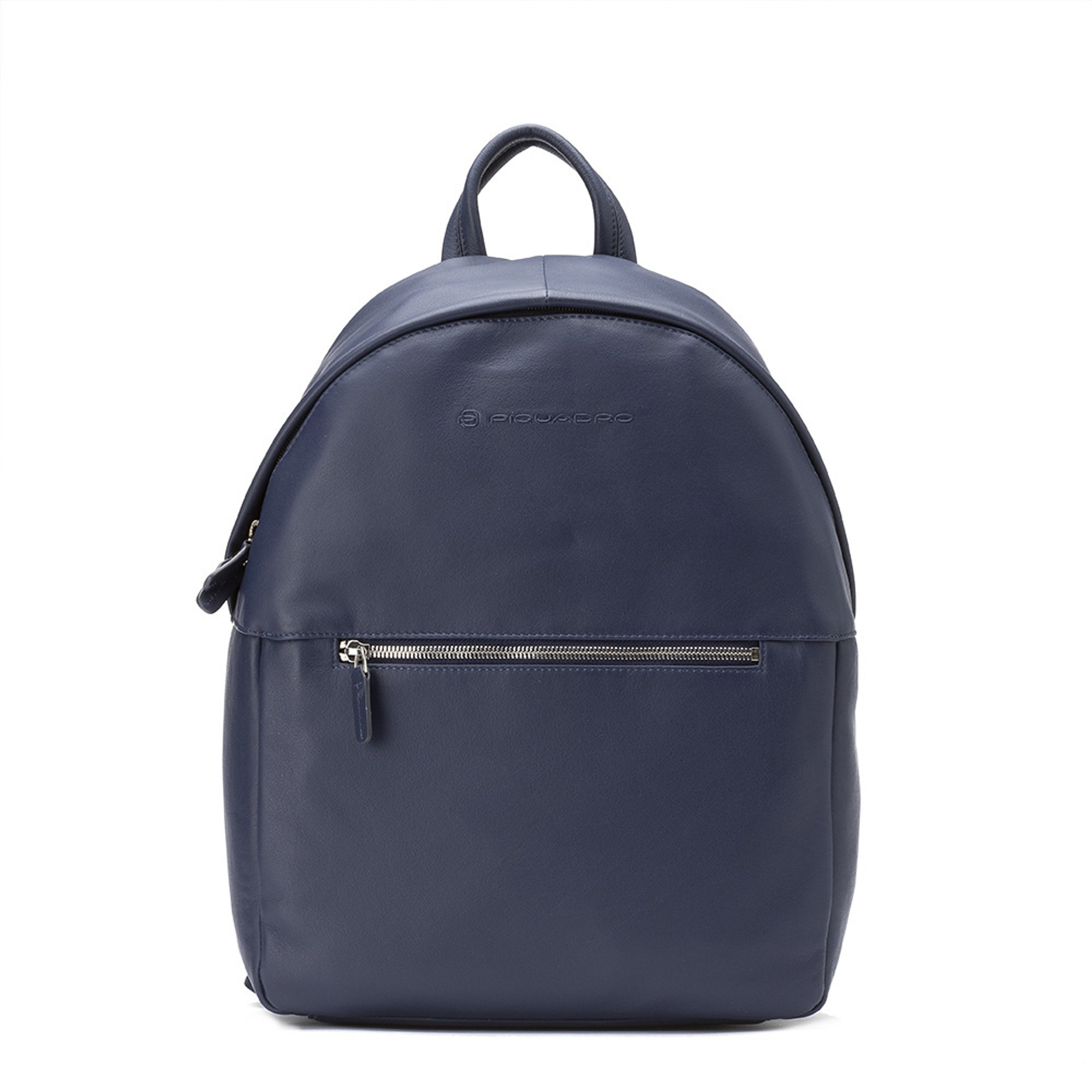 Zaino in pelle spazzolata blu Piquadro vista0