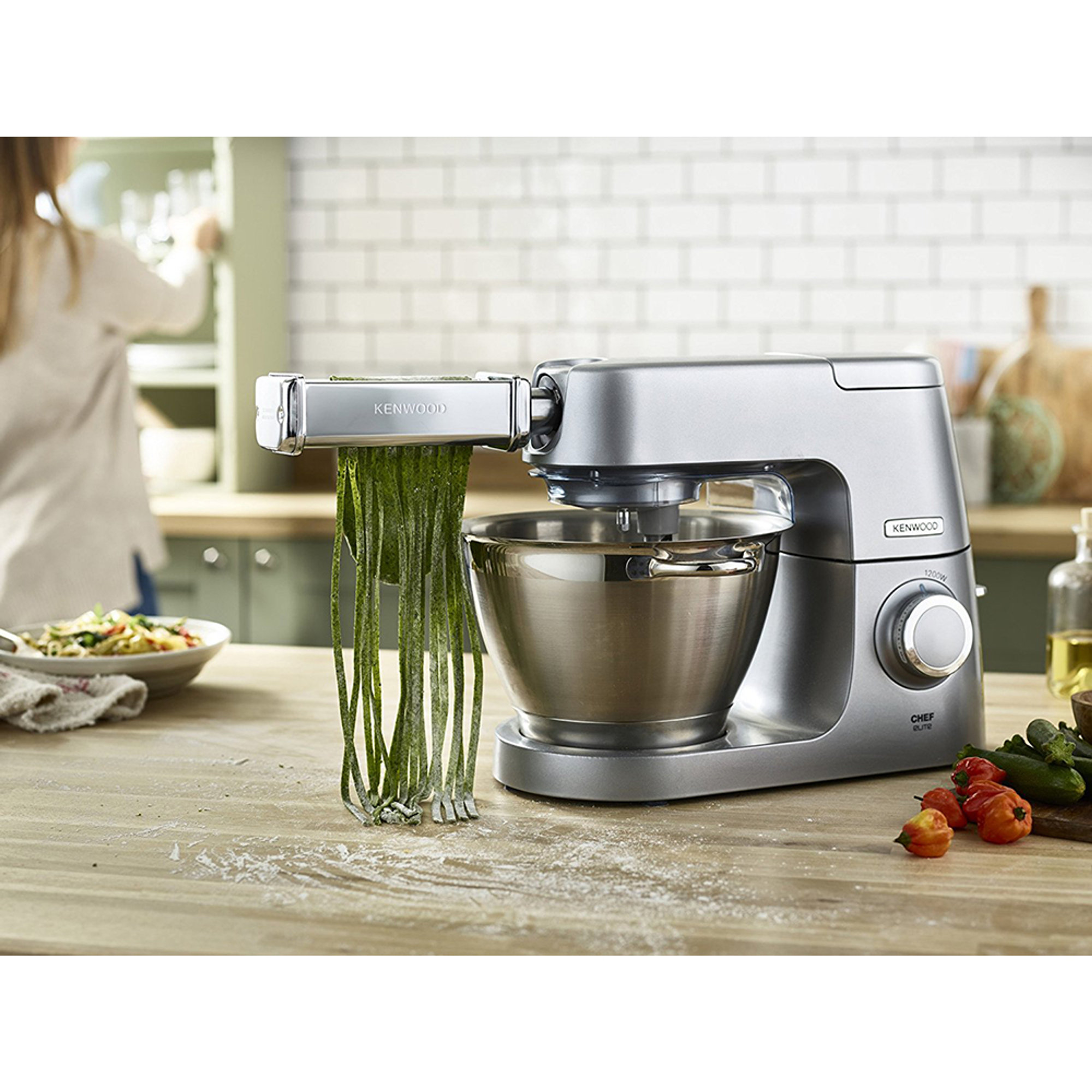 Accessorio per Impastatrice Planetaria - Kit Sfogliatrice, Tagliapasta spaghetti, Tagliapasta fettuccine MAX980ME Kenwood vista5