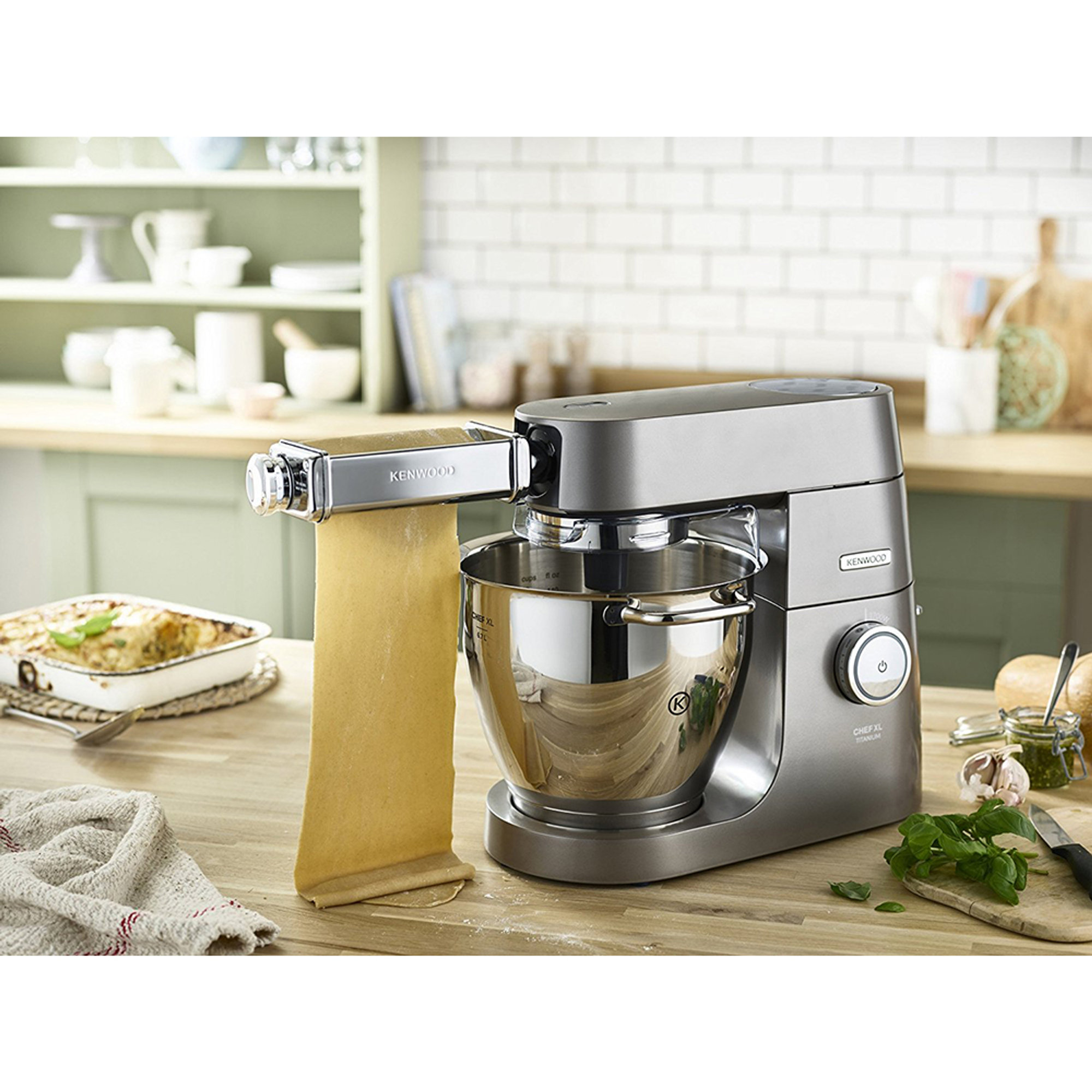Accessorio per Impastatrice Planetaria - Kit Sfogliatrice, Tagliapasta spaghetti, Tagliapasta fettuccine MAX980ME Kenwood vista6