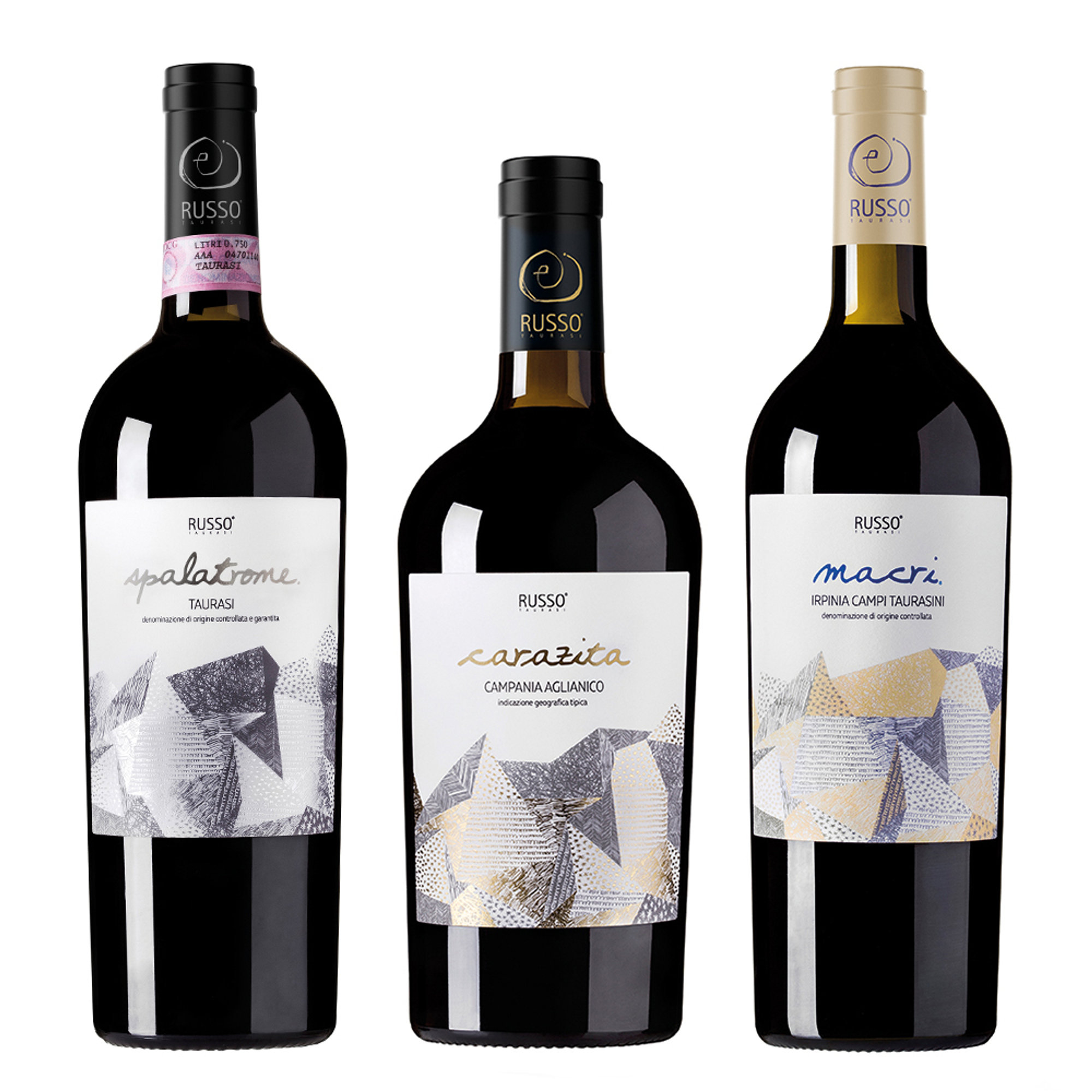 3 bottiglie miste: Spalatrone Taurasi DOCG 2011 - Carazita Campania Aglianico IGT - Macrì Irpinia Campi Taurasini DOC Cantine Russo vista0