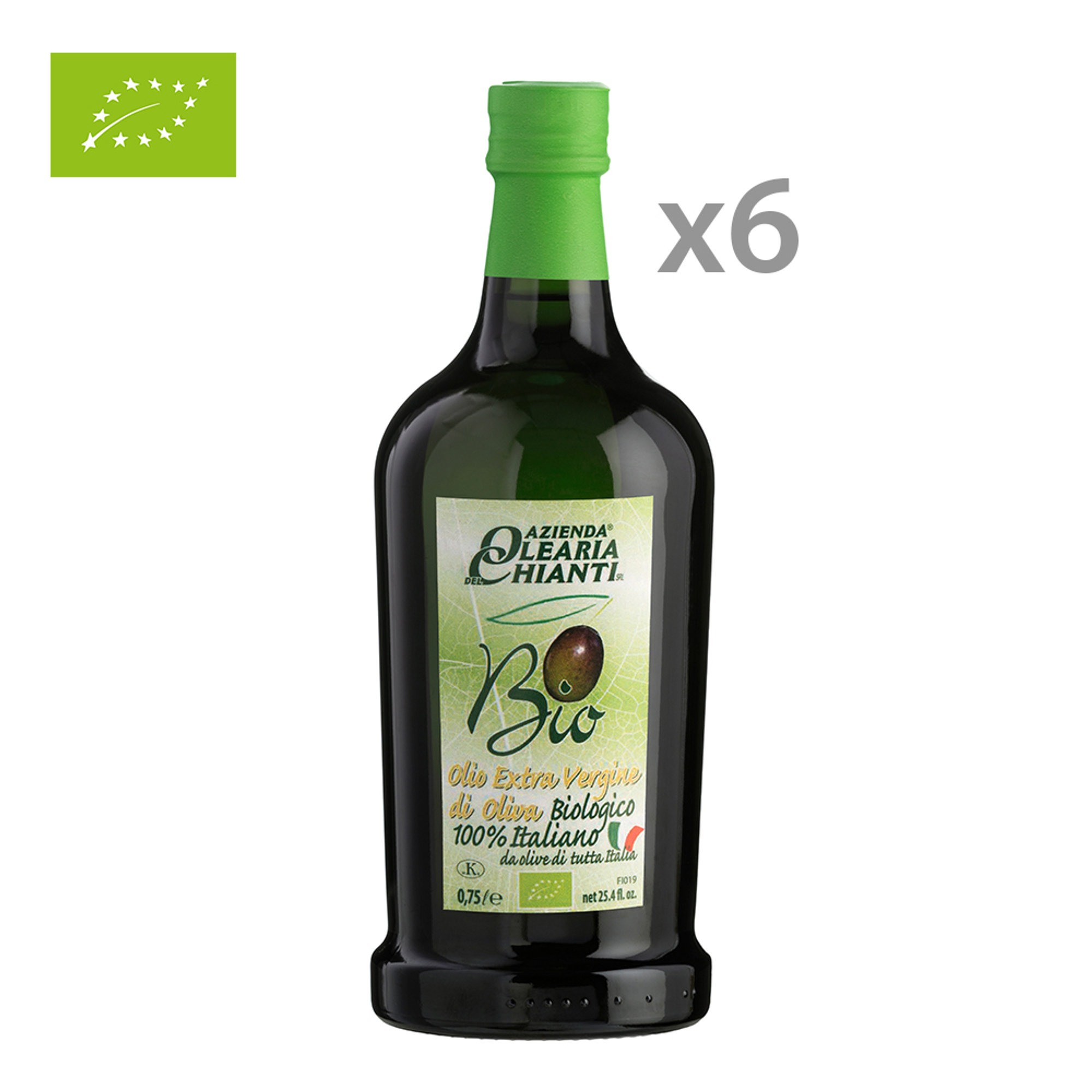 6 butelek Tortuga po 0,75 l - Włoska oliwa extra vergine BIO Olearia del Chianti vista0