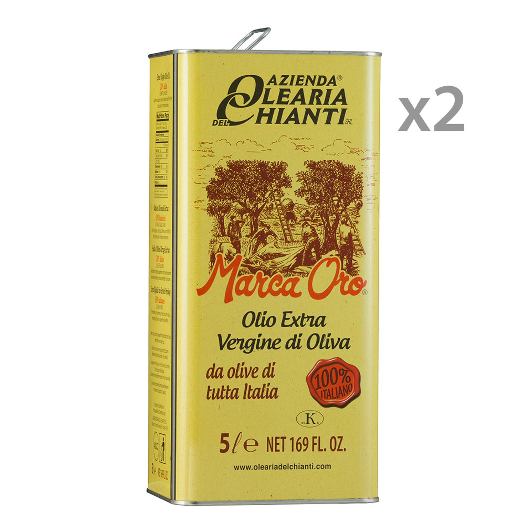 2 latte da 5 lt - Olio EVO Marca Oro 100% Italiano Olearia del Chianti vista0