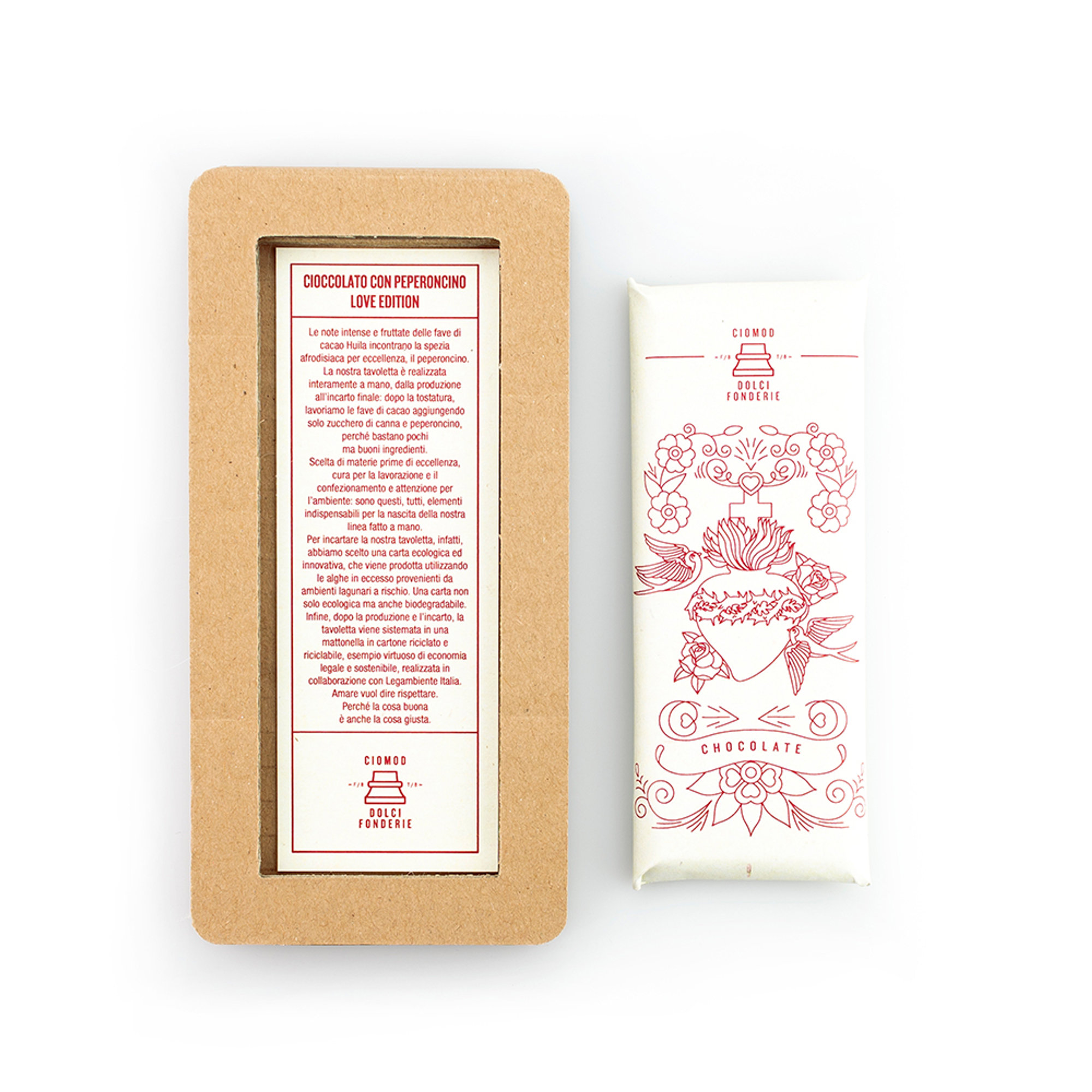 6 tavolette - "Love Edition" Peperoncino 50 gr Ciomod vista1