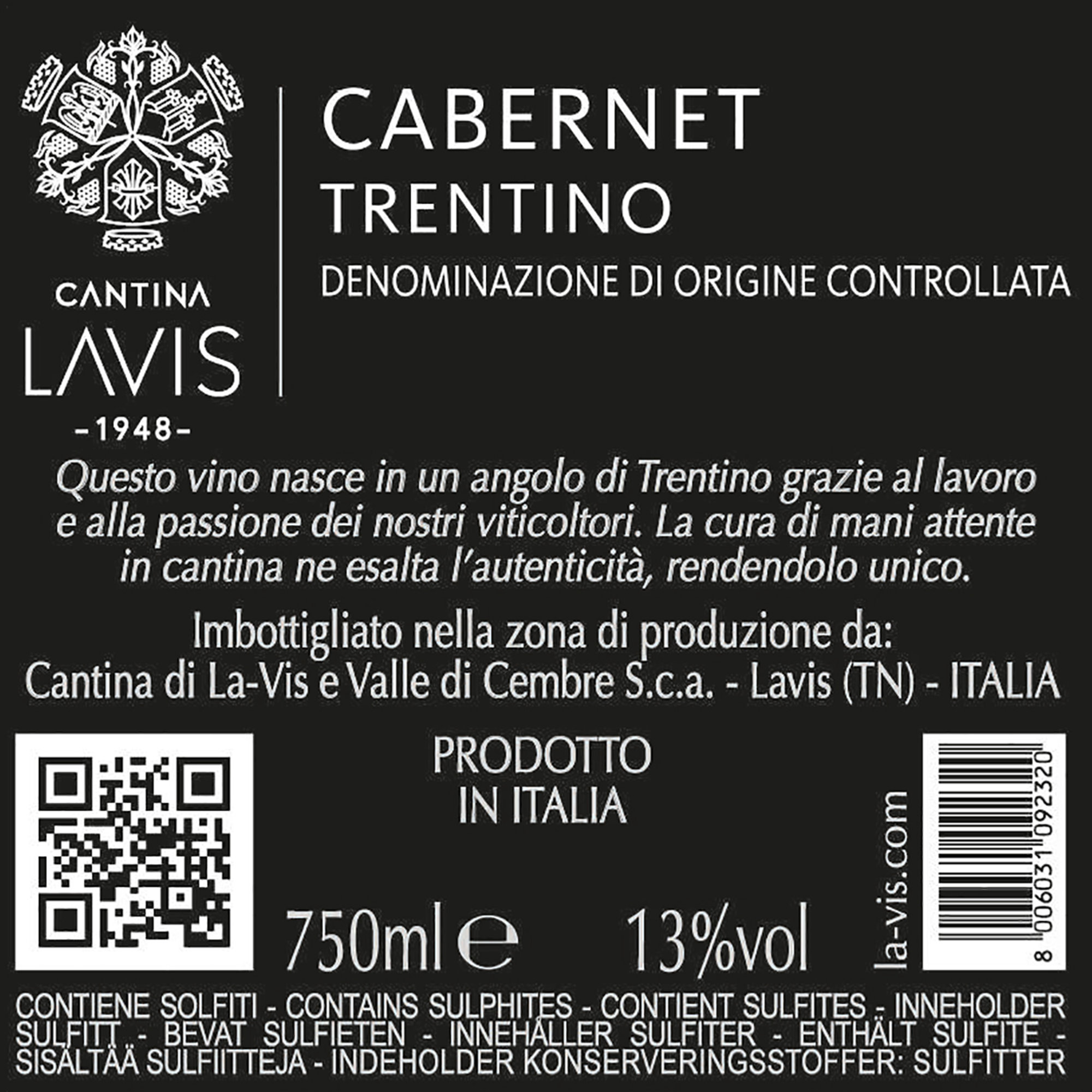 3 bottiglie - Cabernet Trentino DOC 2021 Lavis vista1