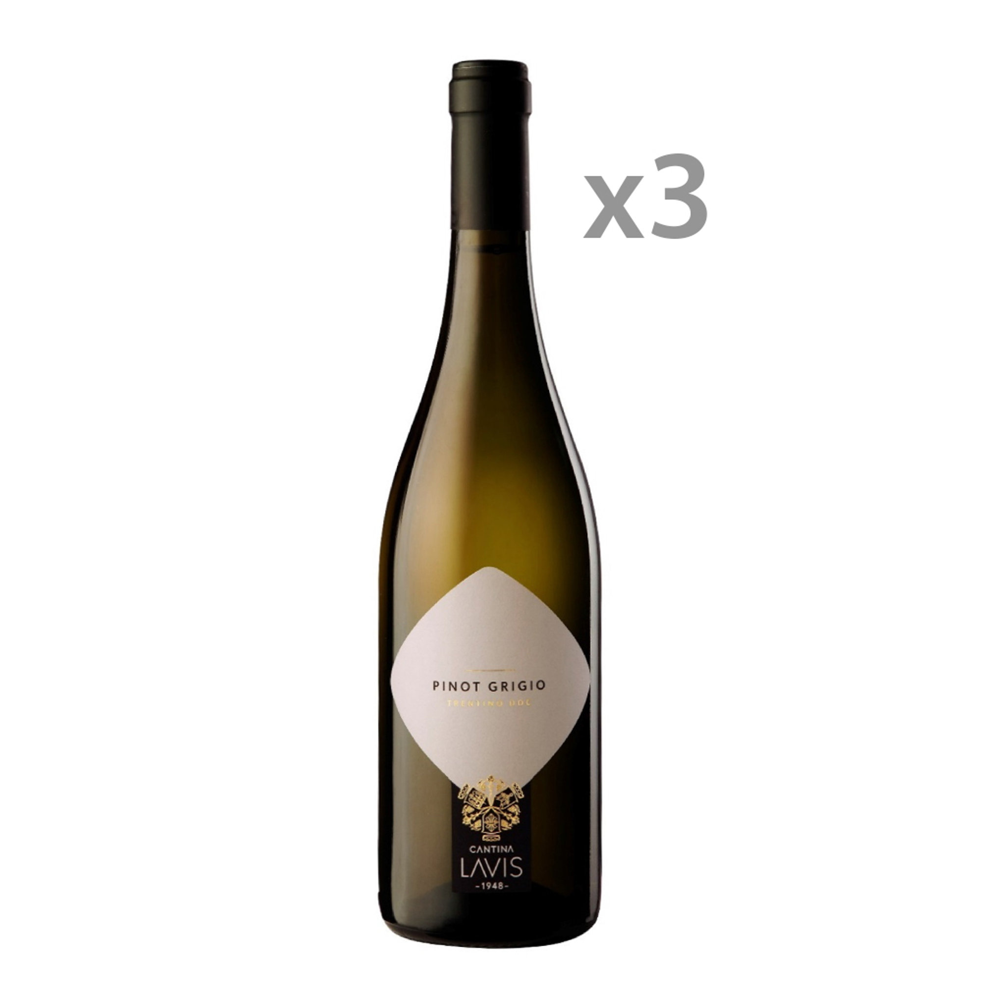 3 botellas - Pinot Grigio orgánico Trentino DOC 2022 Lavis vista0