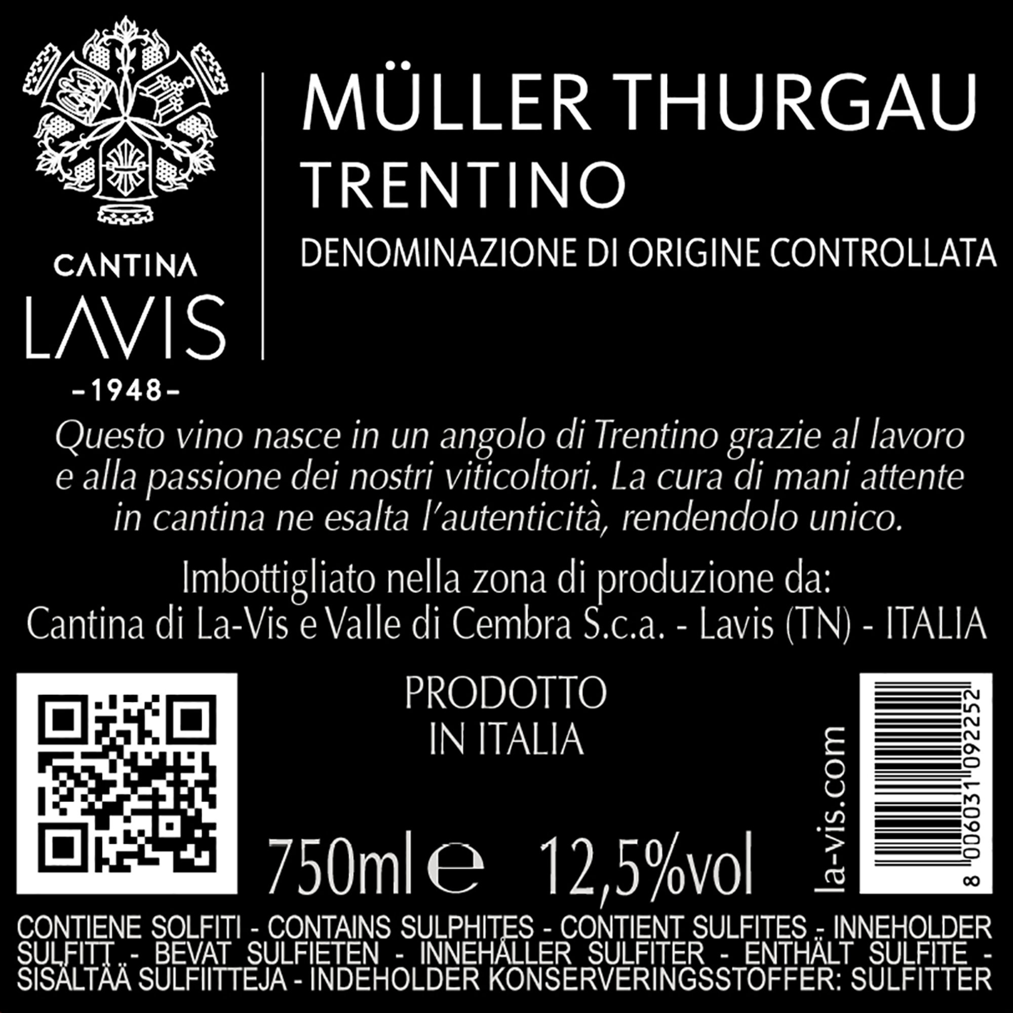 3 bottiglie miste: Chardonnay - Muller Thurgau - Sauvignon Lavis vista4