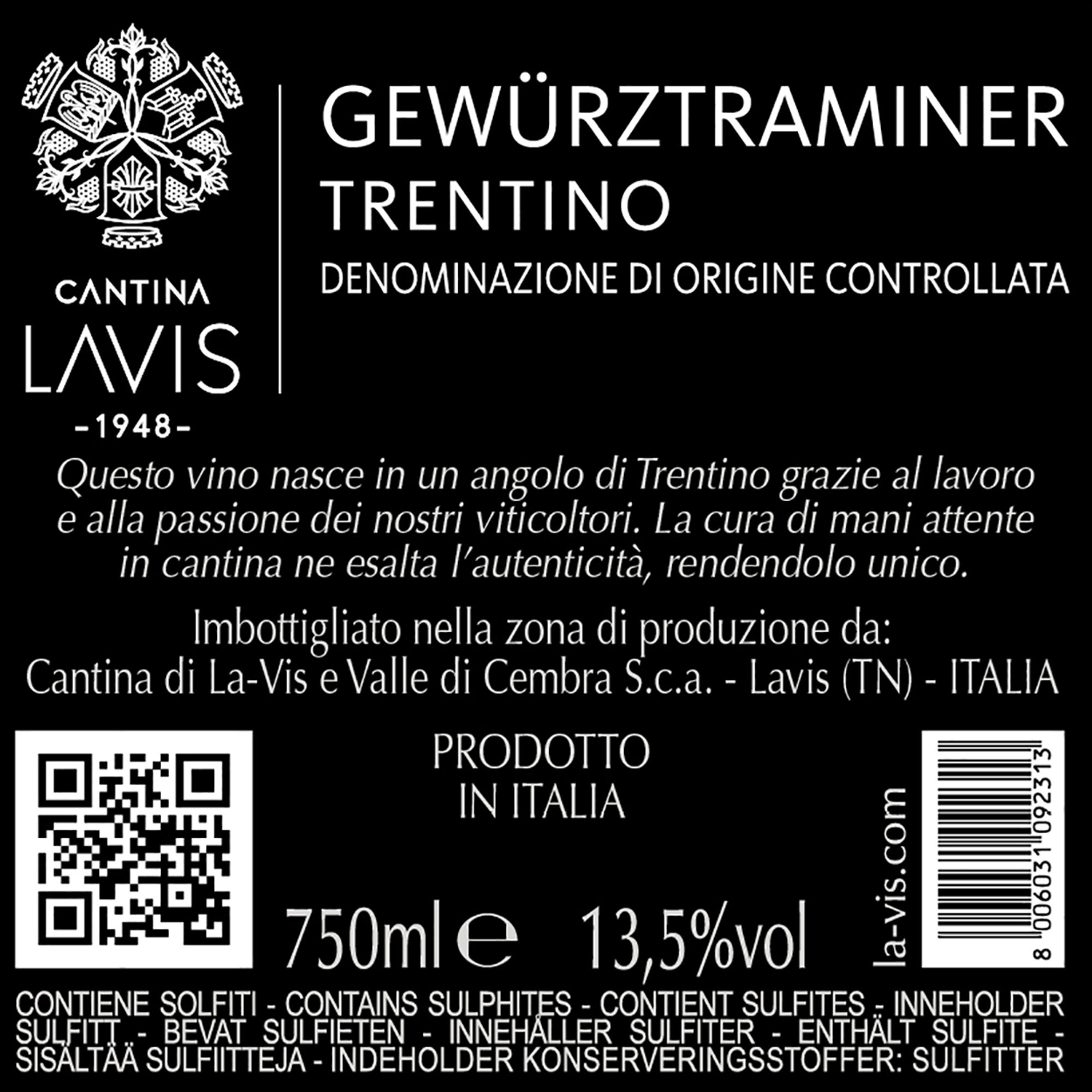 3 bottiglie miste: Riesling - Gewurztraminer - Sauvignon Lavis vista4