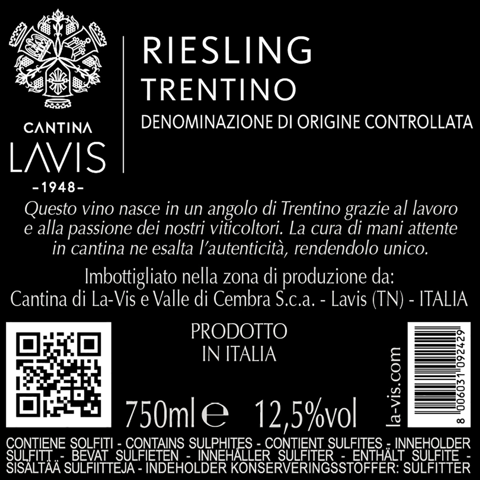 3 bottiglie miste: Riesling - Gewurztraminer - Sauvignon Lavis vista2