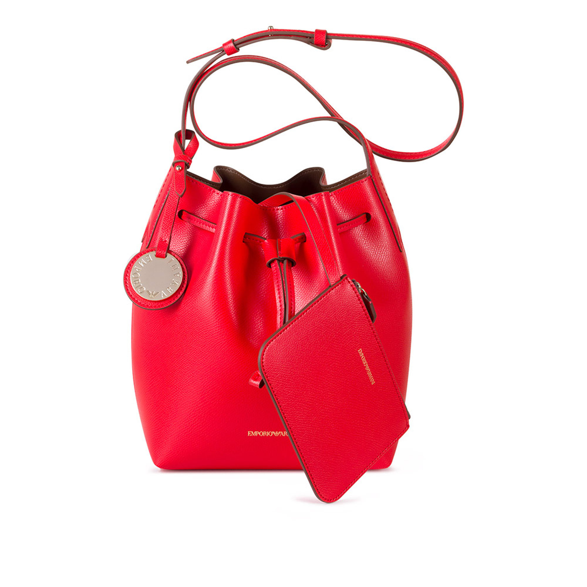 Borsa secchiello rosso e nero Emporio Armani vista2
