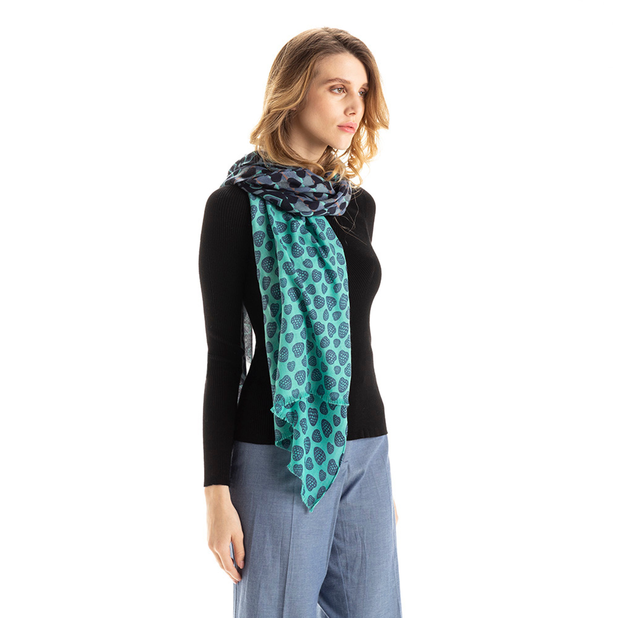Sciarpa fantasia a cuori multicolor Twinset vista2