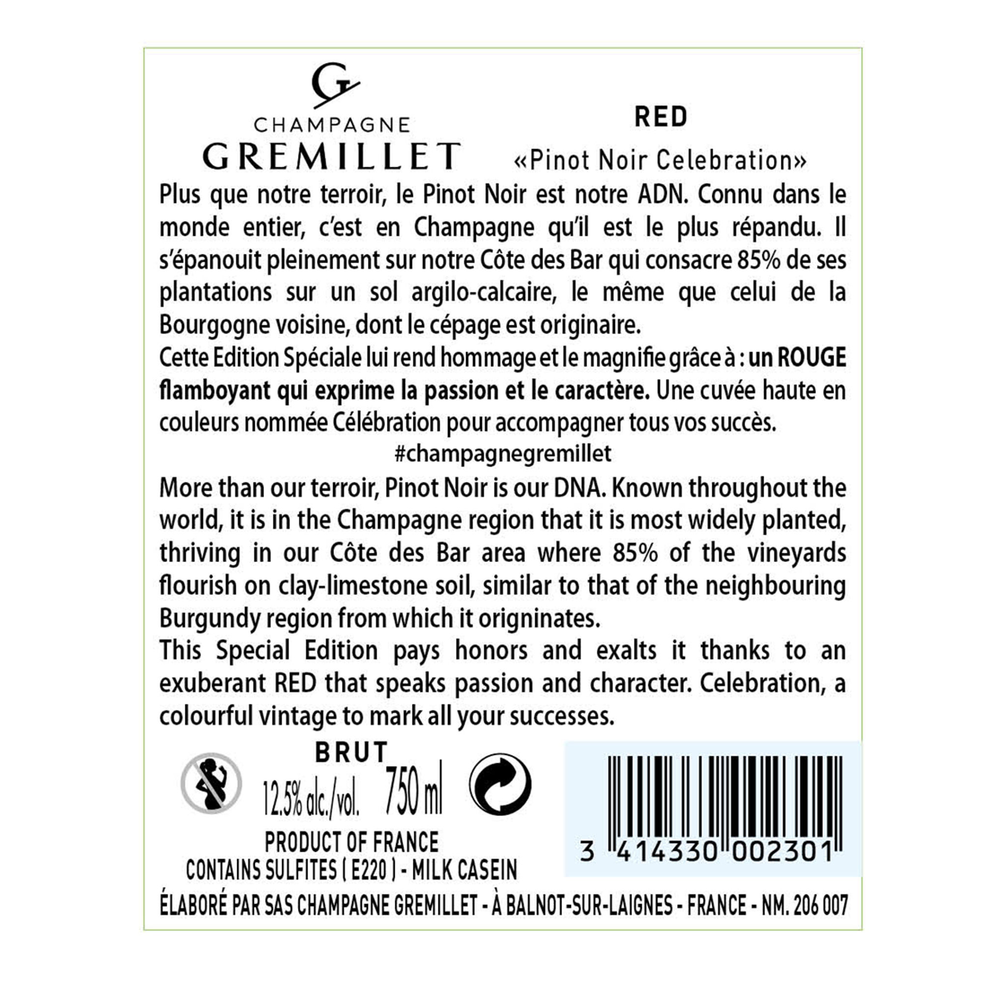 2 bott. 75 cl: 1 Red Edition - 1 Gold Edition Champagne Gremillet vista2