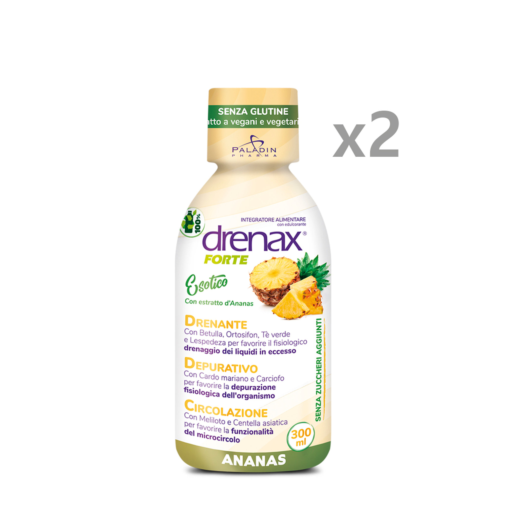 2 confezioni - DRENAX Ananas Poket 300 ml Drenax vista0