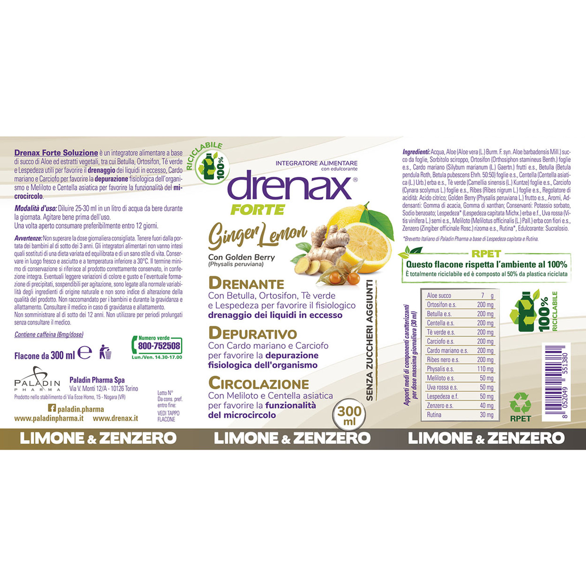 2 confezioni - DRENAX Ginger Lemon Poket 300 ml Drenax vista1