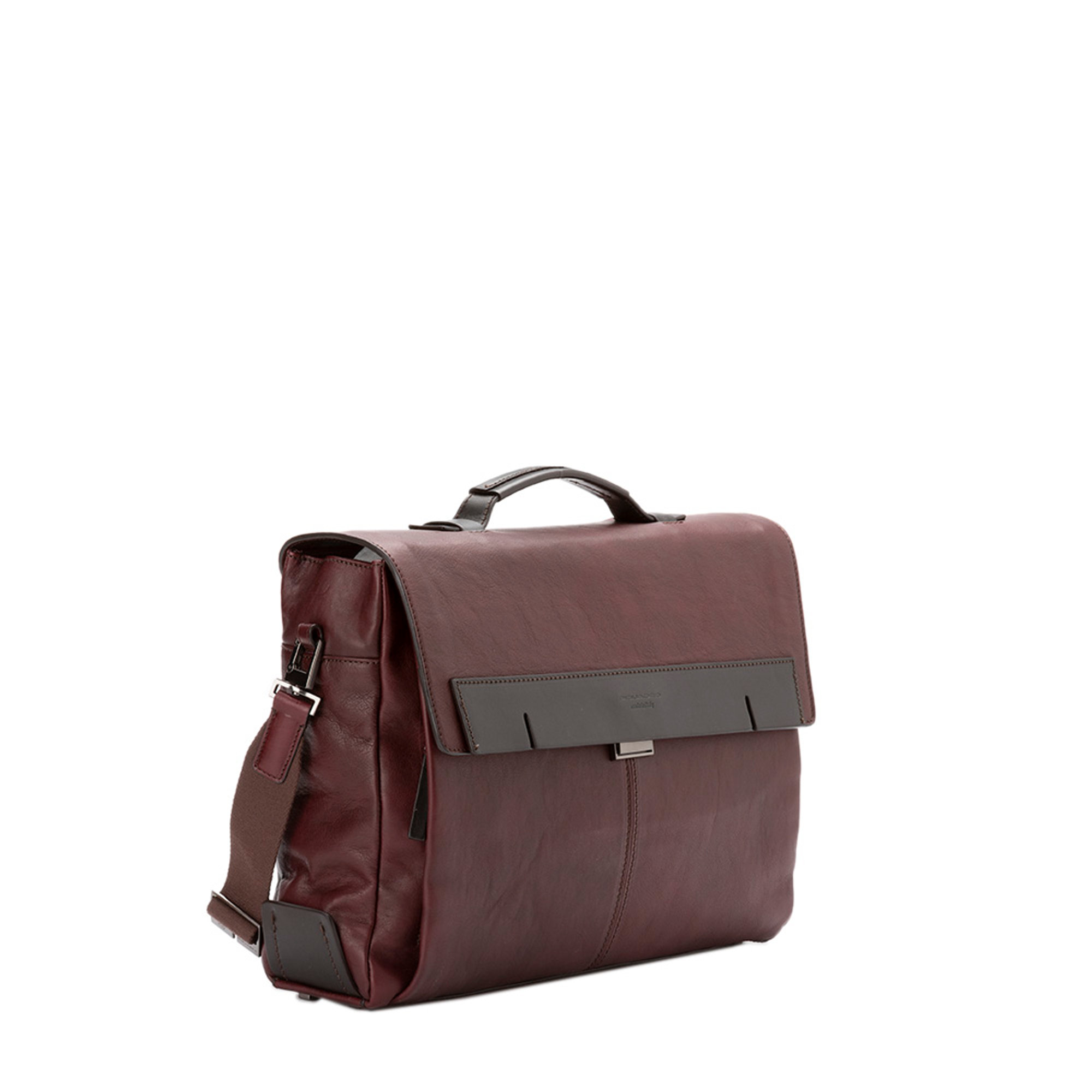 Cartella con patta bordeaux Piquadro vista1