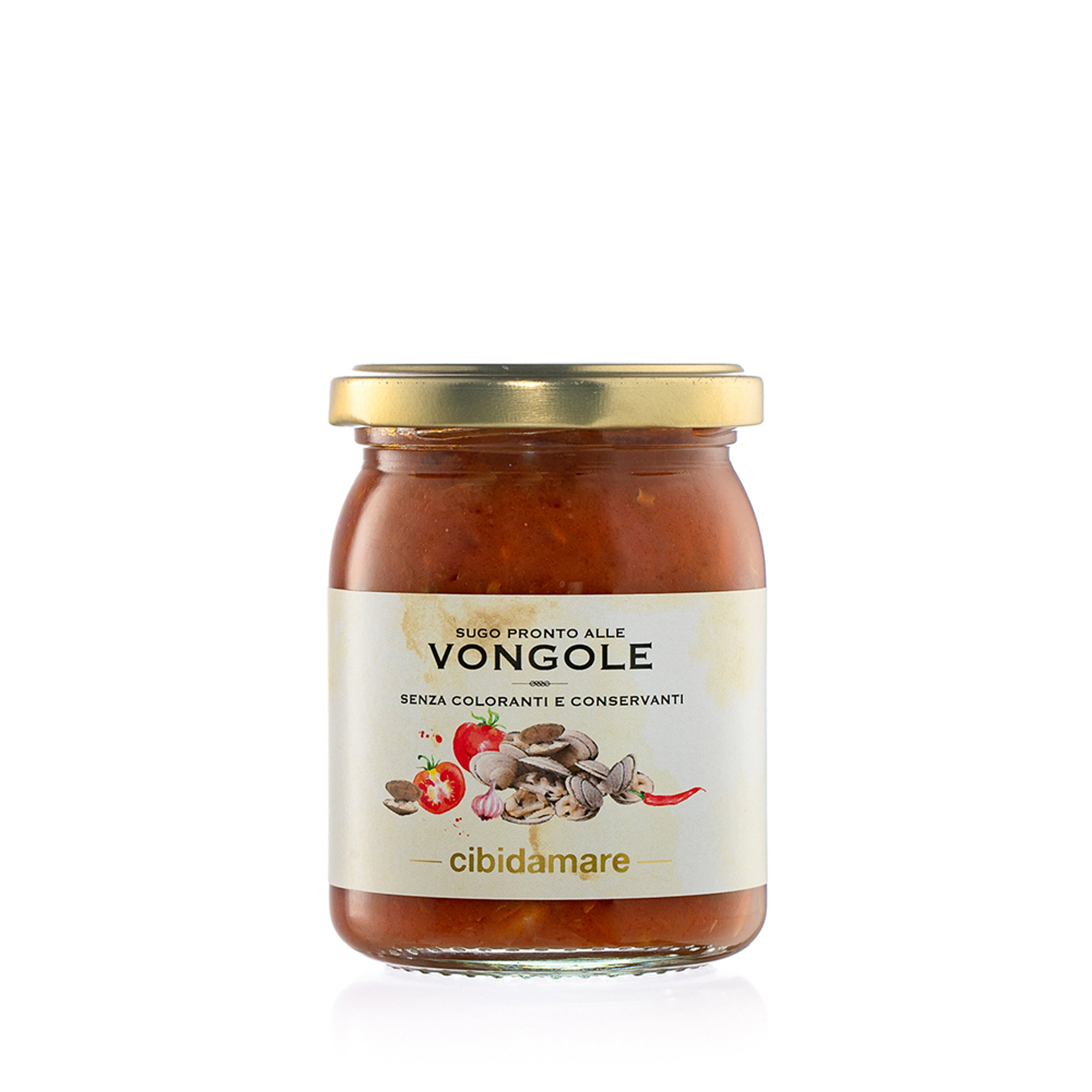 6 vasetti 195 gr: 2 Sugo alle Vongole - 2 Sugo Passera di mare - 2 Sugo ai Frutti di mare Cibidamare vista1