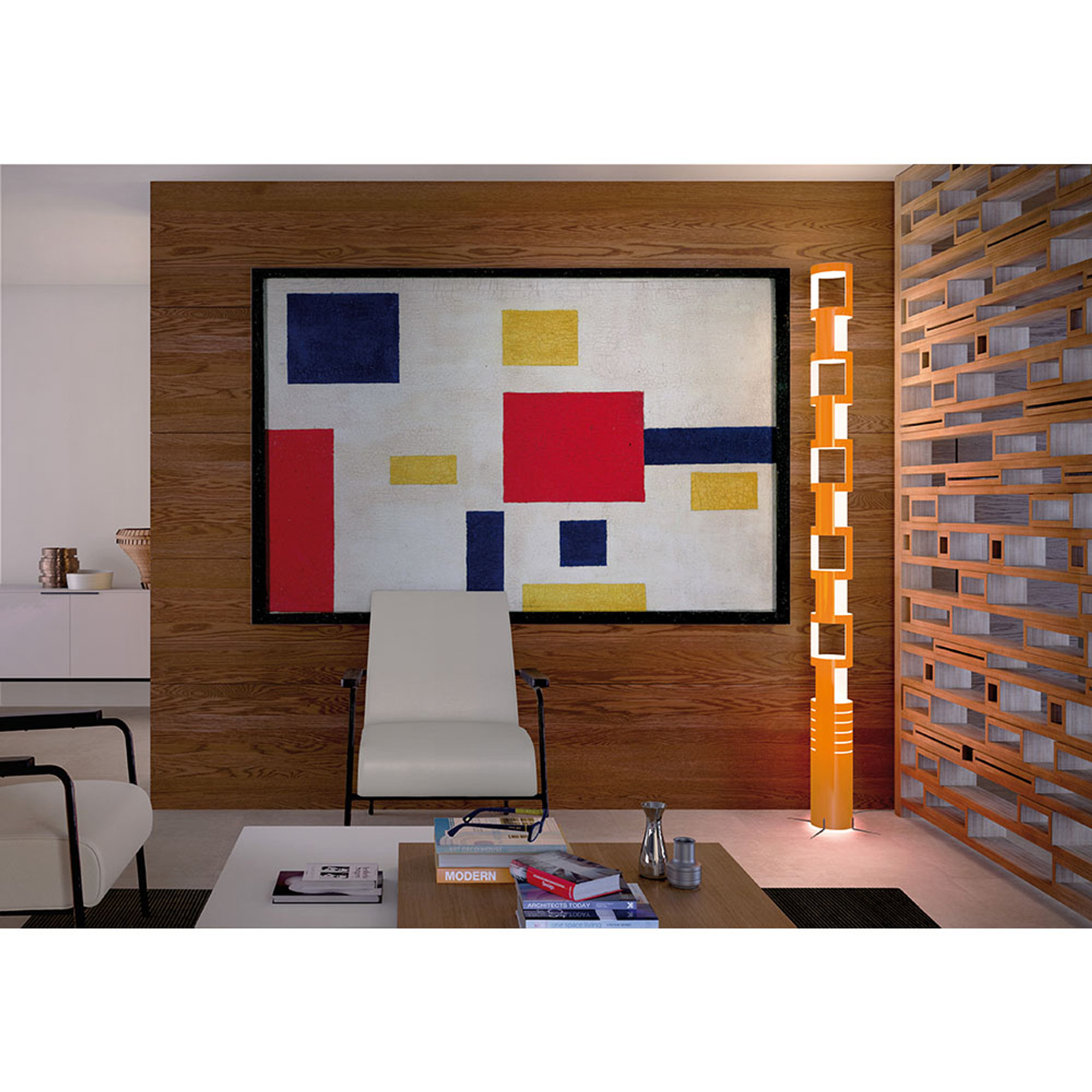 SAMA lampadaire, rouge Kundalini vista1