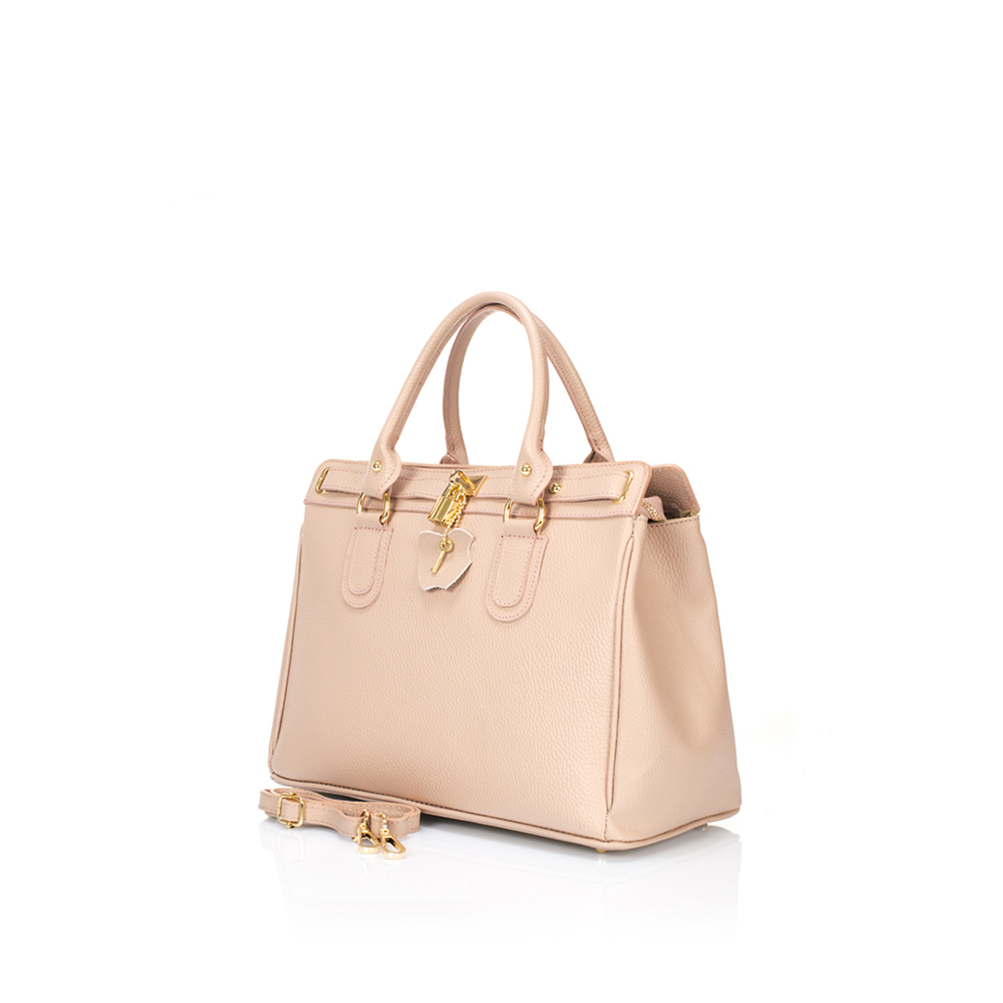 Borsa a mano con luchetto rosa Giorgio Costa vista2