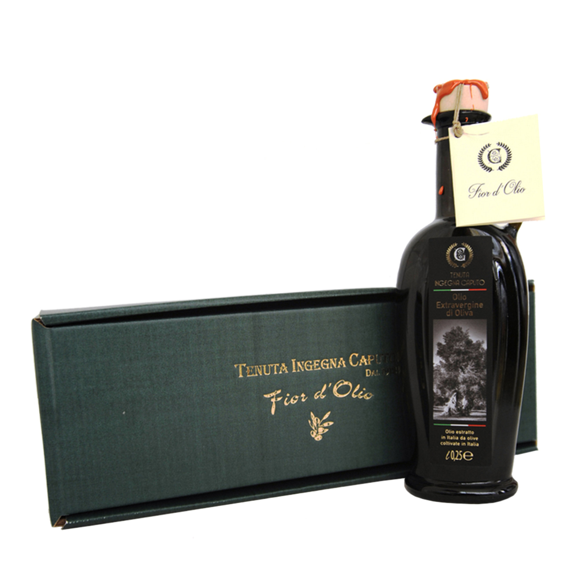 1 bottiglia - Olio EVO "Fior d'olio" 25 cl con astuccio ed. limitata Ingegna Caputo vista0