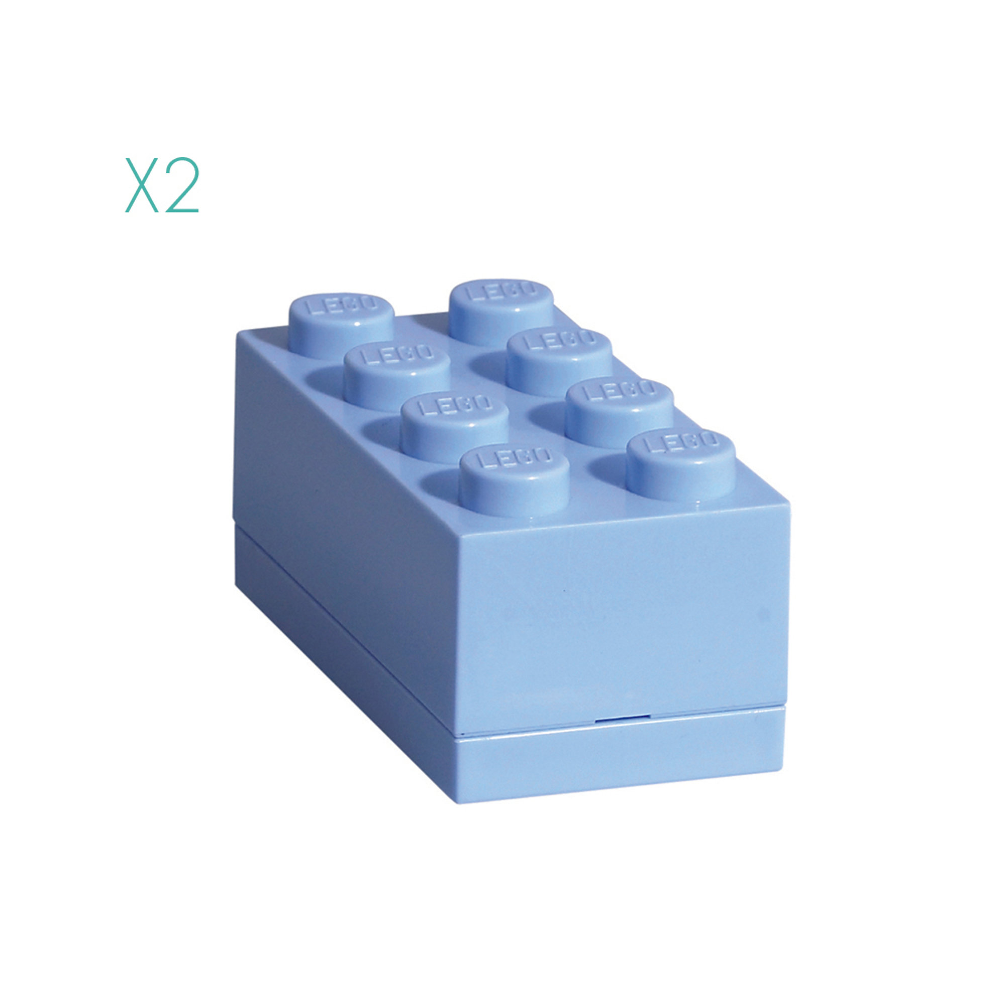 Set 2 Mini Box 8-Stud per alimenti, azzurro Lego 2019 vista0