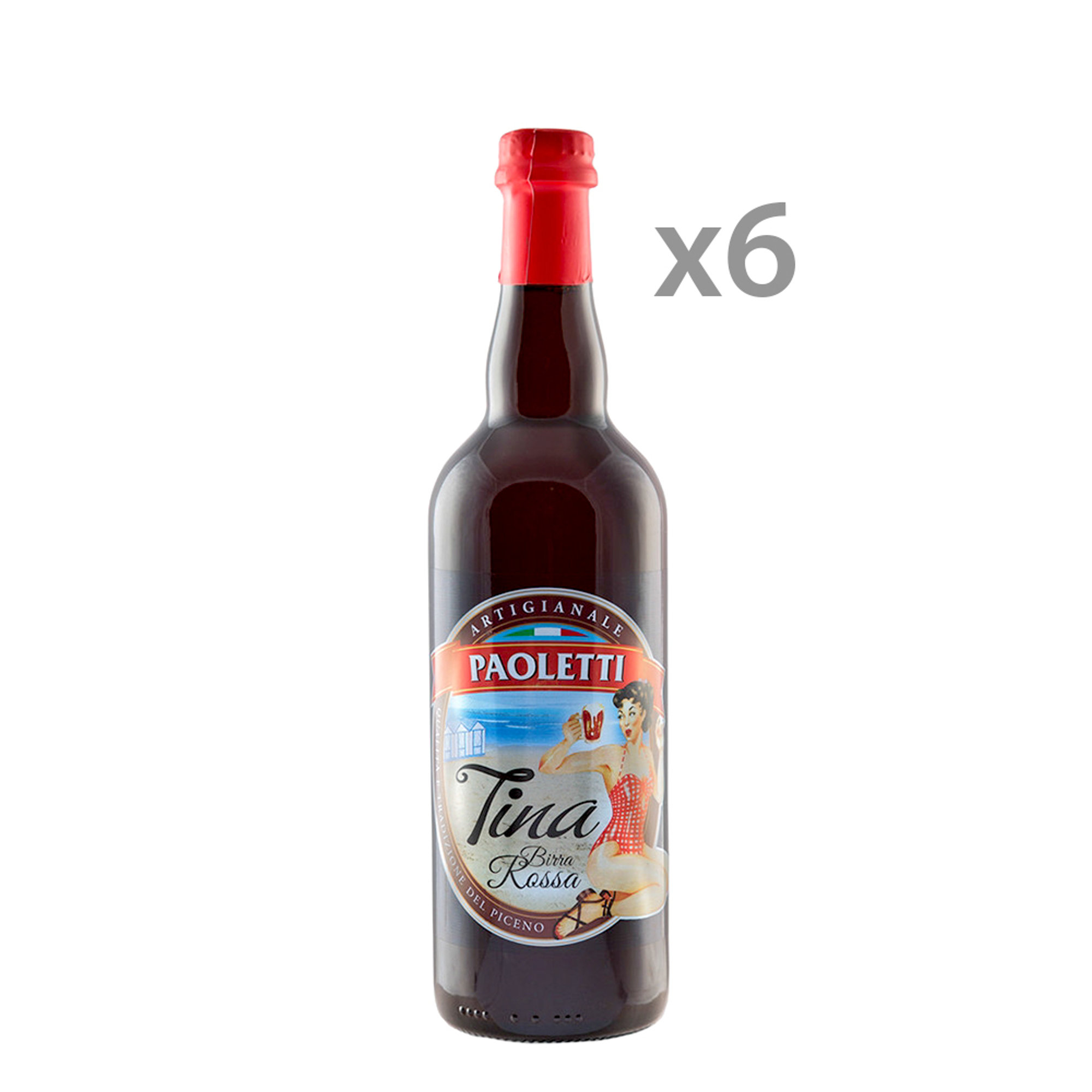 6 bottiglie - Birra Rossa 0,75 lt Paoletti vista0