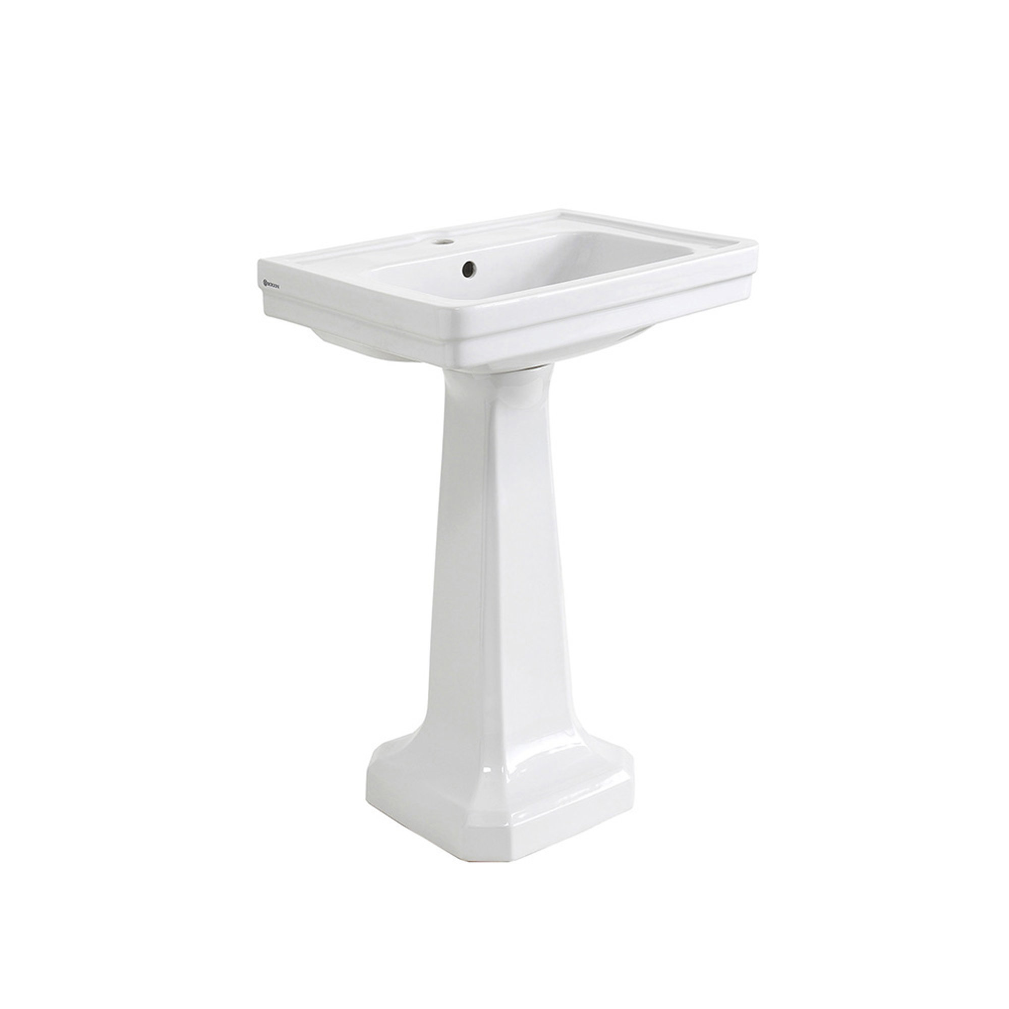 Lavabo neoclásico de un agujero 58 cm con columna Sbordoni Ceramica vista1