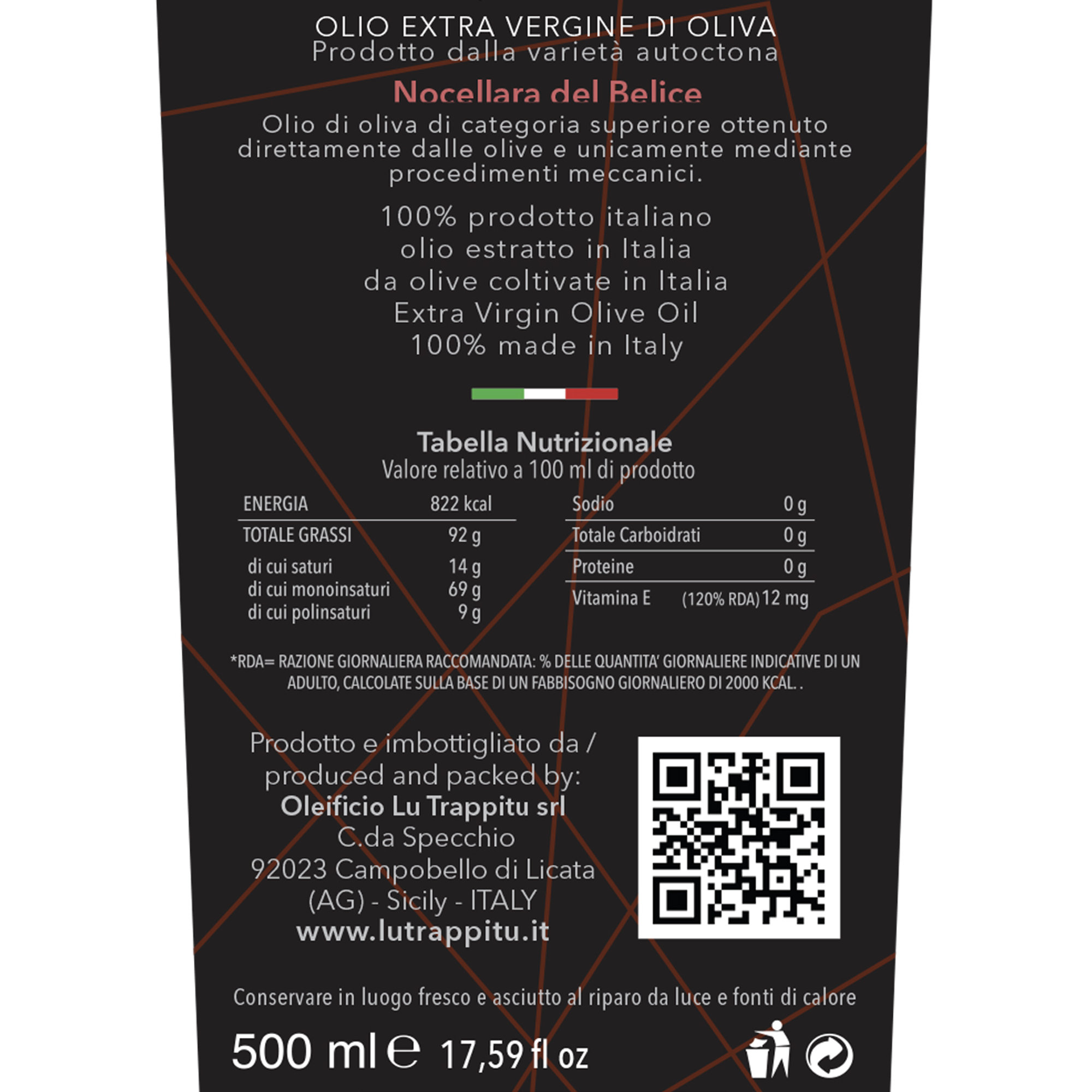 2 bottiglie - “Nocellara del Belice Monocultivar” Olio extravergine di oliva 500 ml Lu Trappitu Oleificio vista1