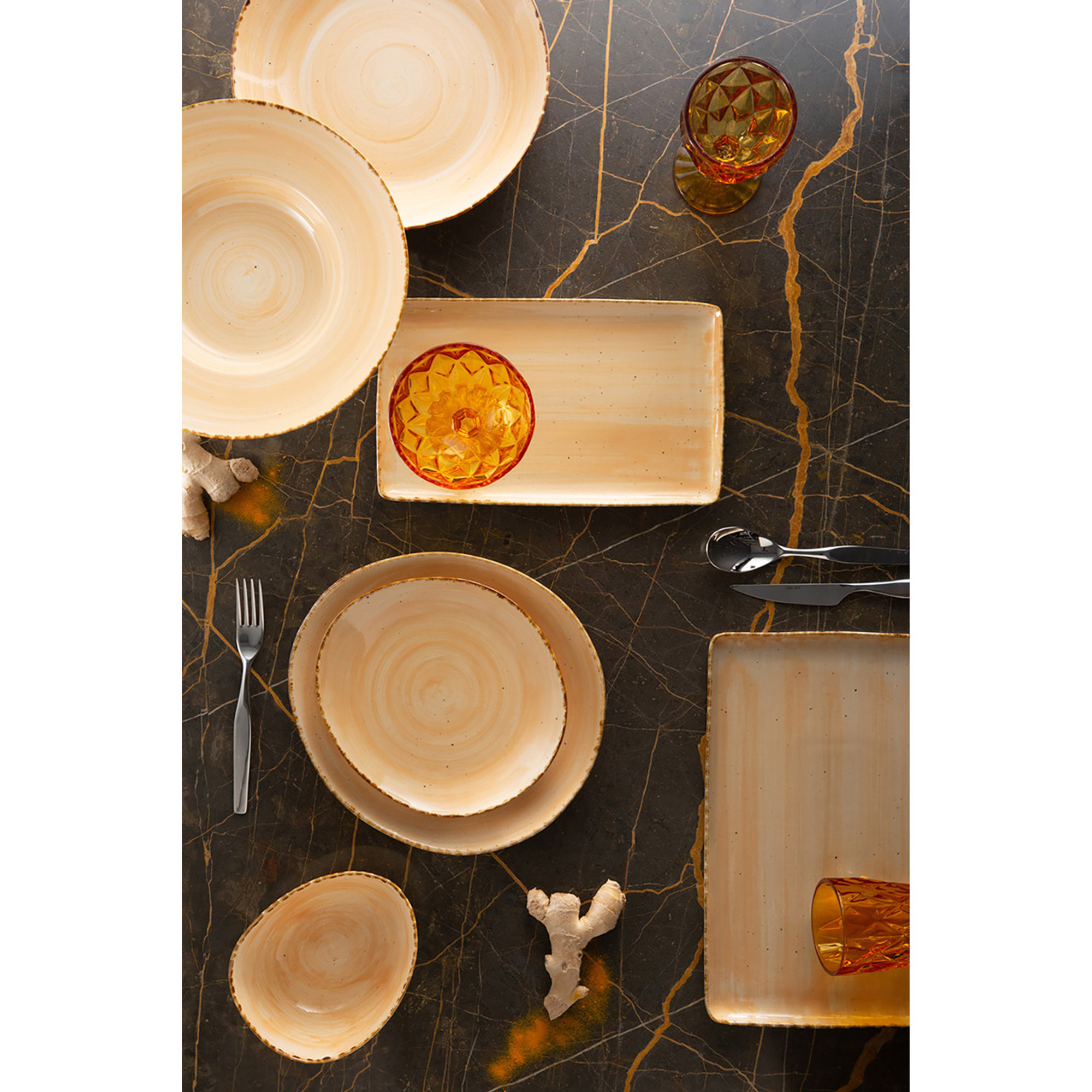 Insalatiera alta cucina zenzero beige Kaleidos vista2