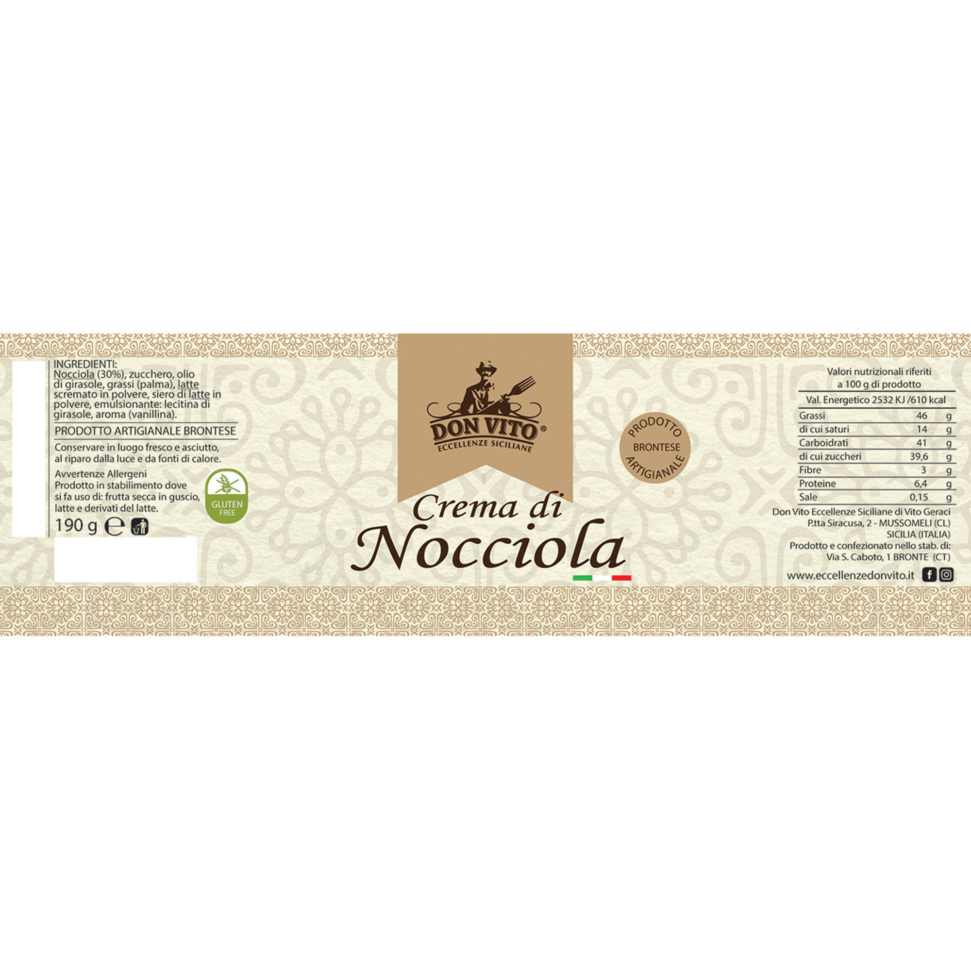 8 vasetti misti: 3 Crema di Pistacchio 190 gr - 3 Crema di Nocciola 190 gr - 2 Crema di Mandorla 90 gr Don Vito - Eccellenze Siciliane vista4