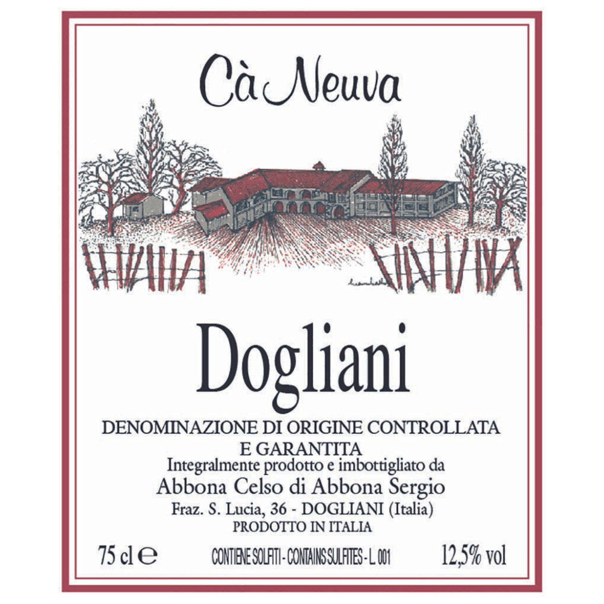 3 bottiglie miste: Dogliani DOCG Superiore 2019 - Dogliani DOCG Sambu 2019 - Piemonte DOC Barbera 2019 Cà Neuva vista2