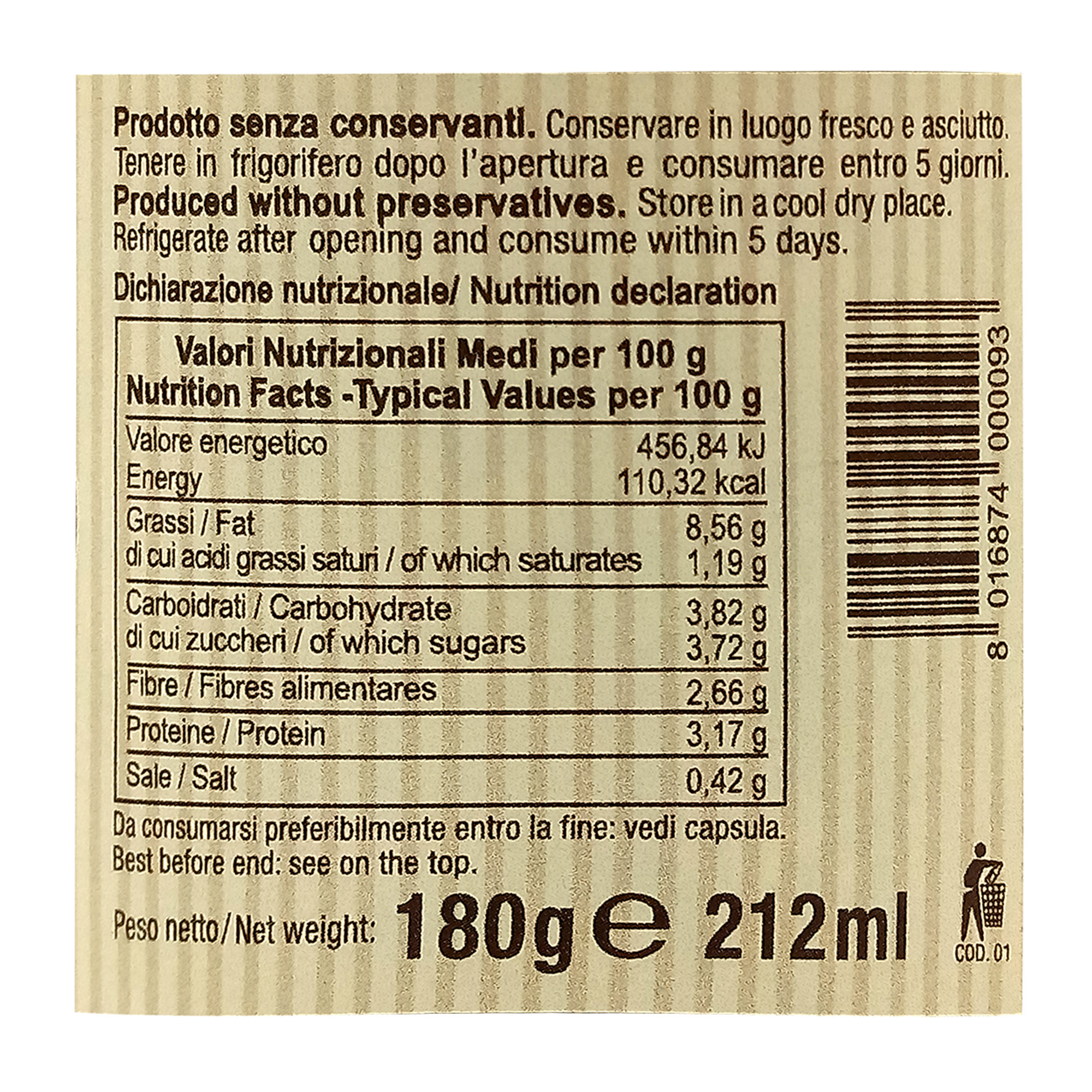 6 vasetti misti: 2 Pesto di Basilico - 2 Pesto Rosso - 1 Pesto di Cime di Rapa - 1 Condifrisa Pralina vista9