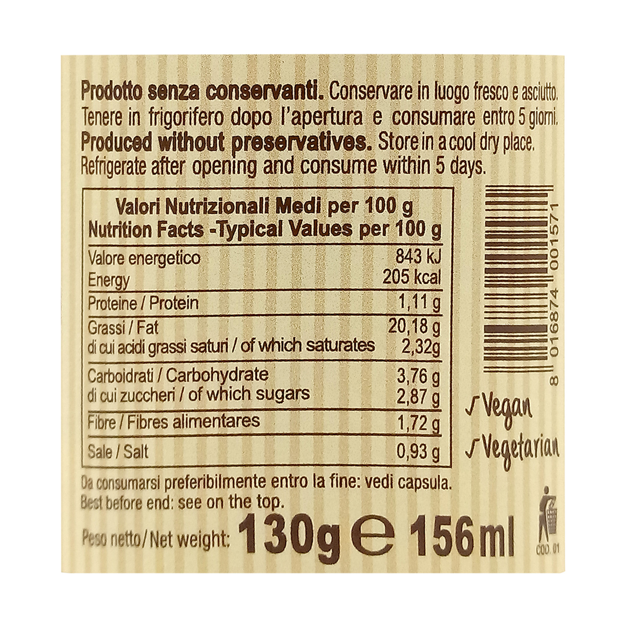 6 vasetti misti: 2 Pesto di Cime di Rapa - 2 Condifrisa - 1 Pesto di Basilico - 1 Pesto Rosso Pralina vista6